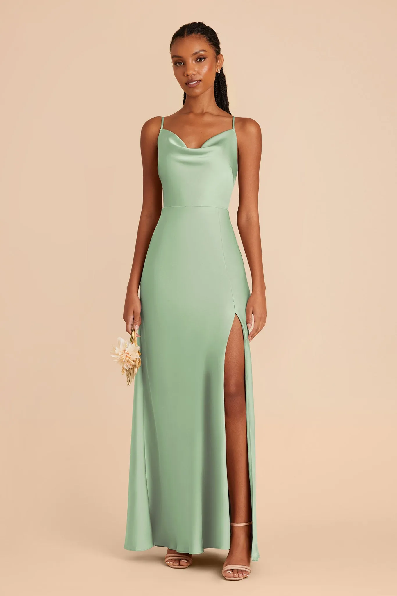 Lisa Matte Satin Dress - Pistachio sold by Birdy Grey product image thumbnail 3