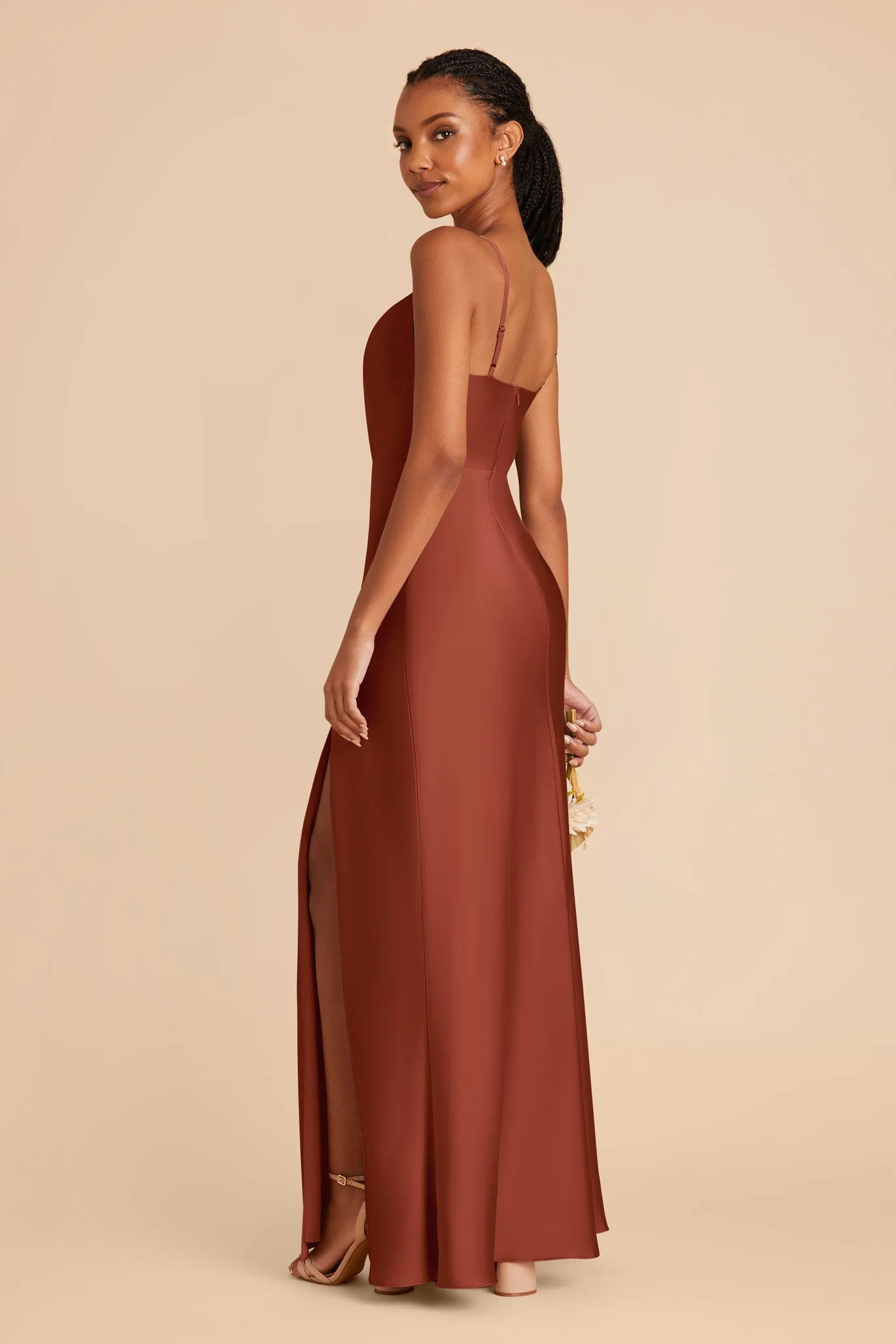 Lisa Matte Satin Dress - Auburn sold by Birdy Grey product image thumbnail 4