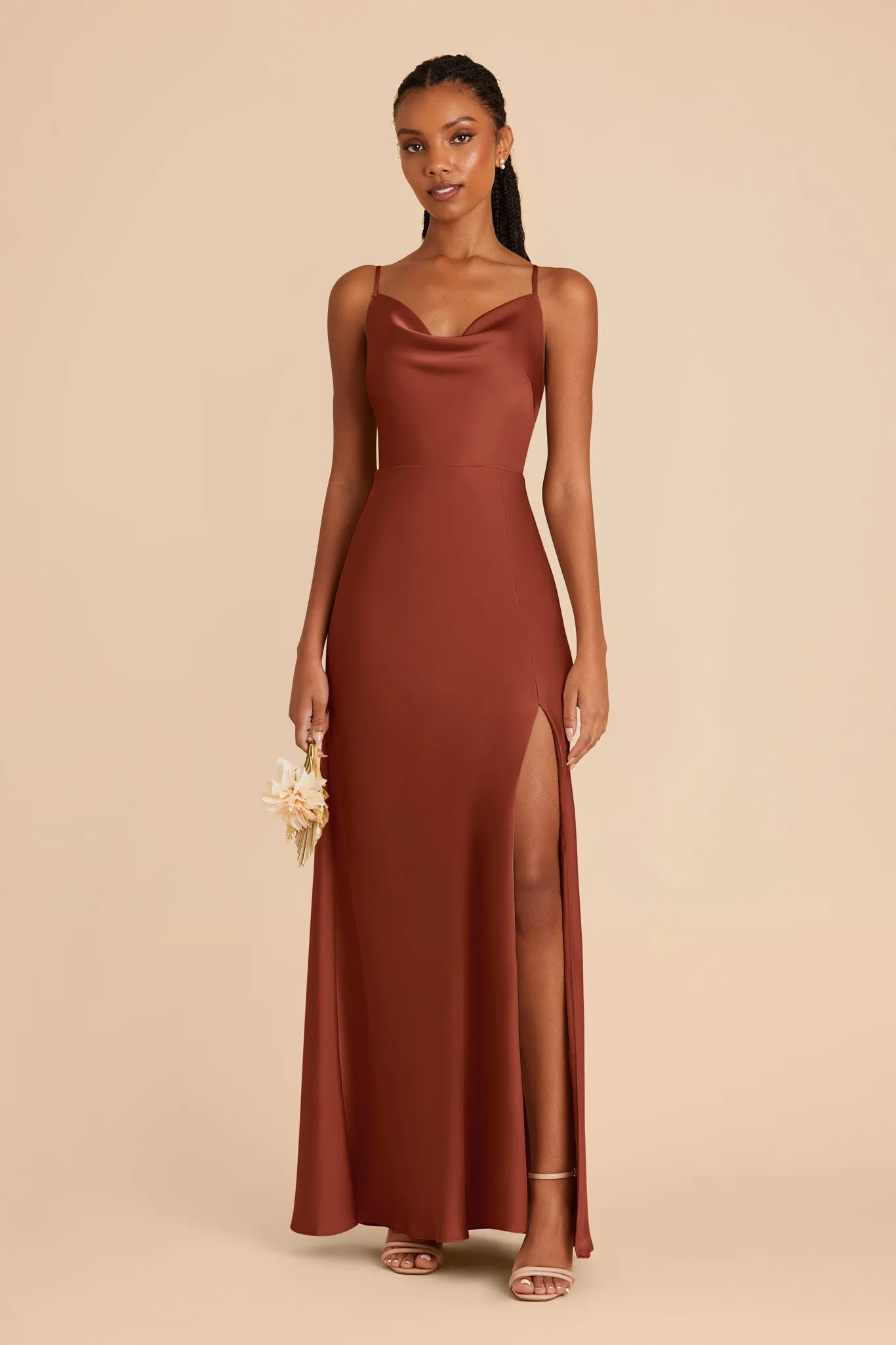 Lisa Matte Satin Dress - Auburn sold by Birdy Grey product image thumbnail 3