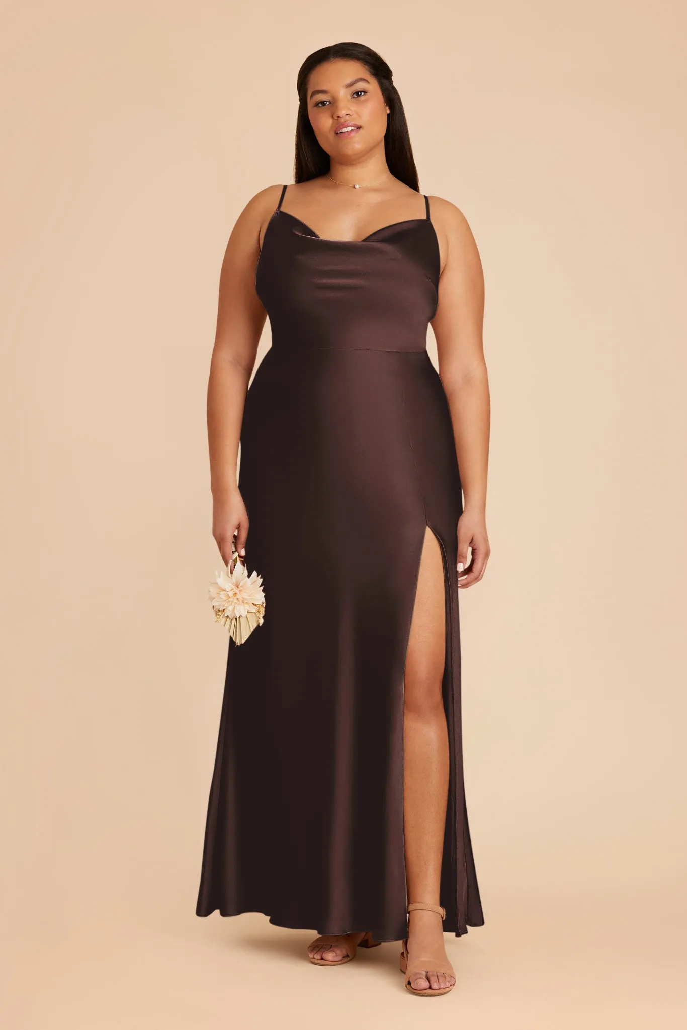 Lisa Matte Satin Dress - Espresso sold by Birdy Grey product image thumbnail 2