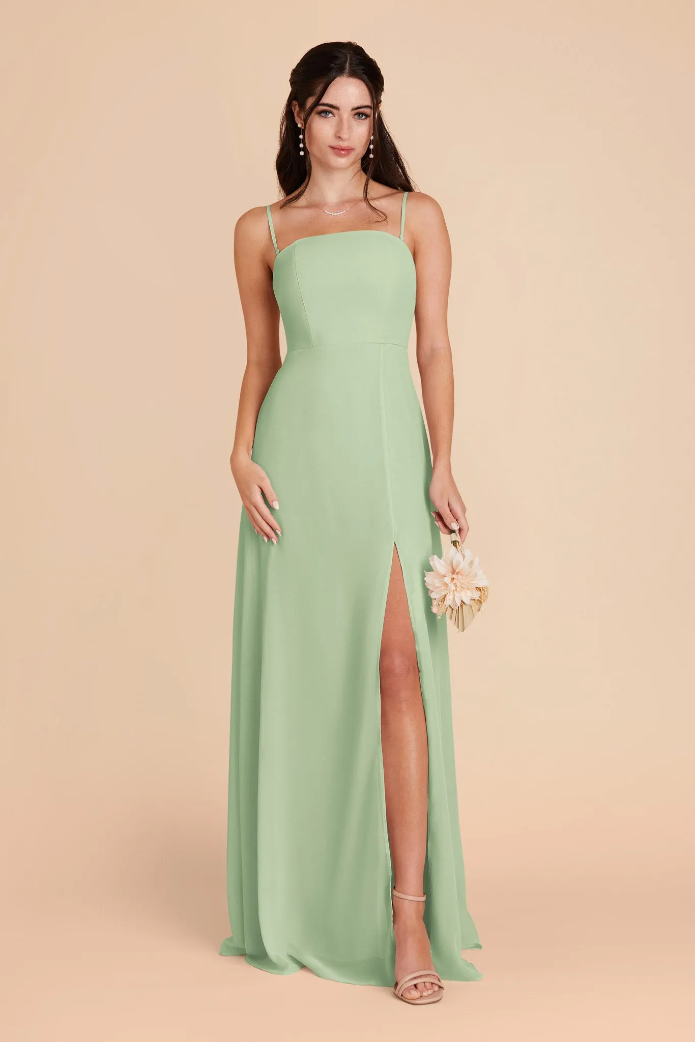 Chris Chiffon Dress - Pistachio sold by Birdy Grey