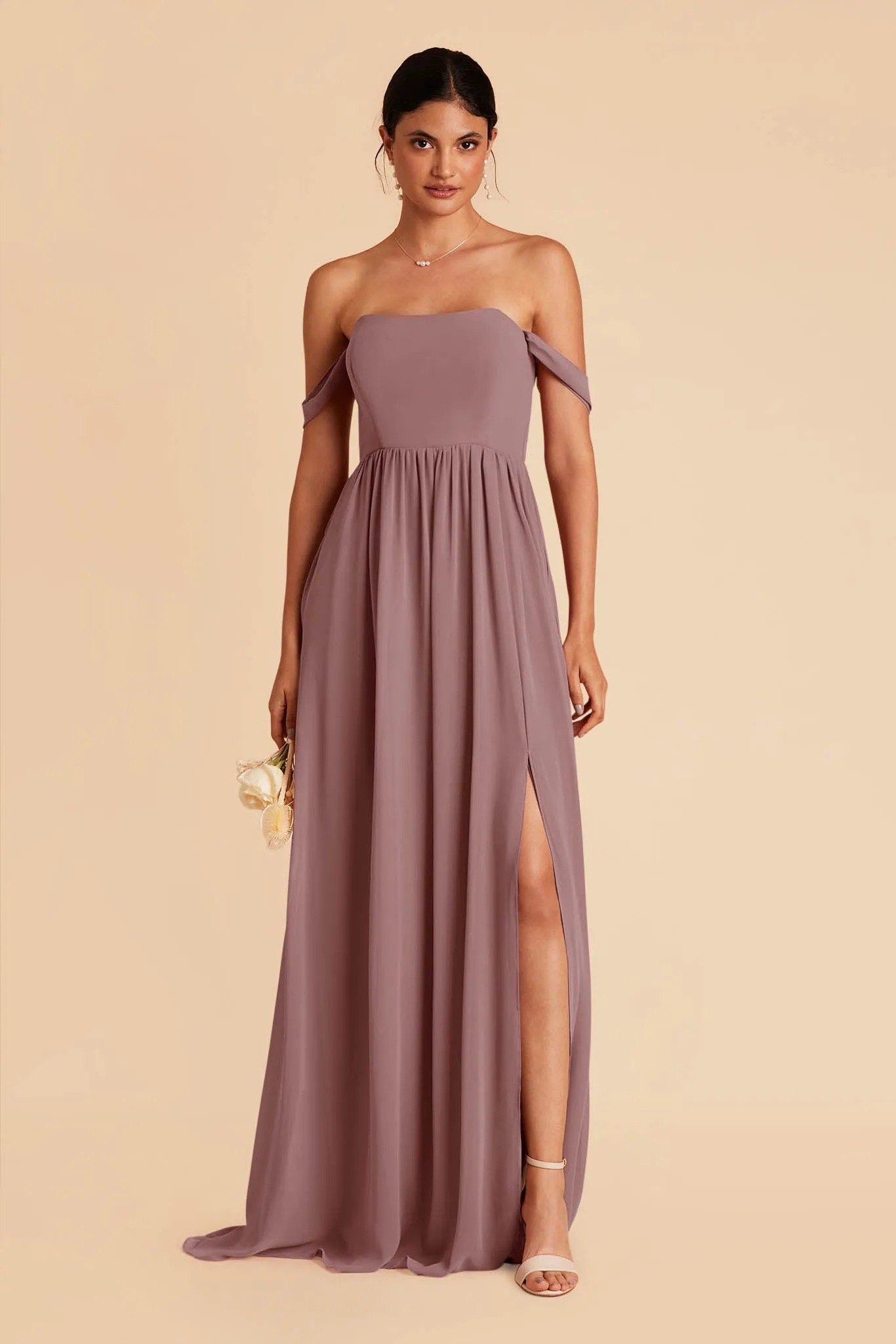 August Chiffon Dress - Dark Mauve sold by Birdy Grey