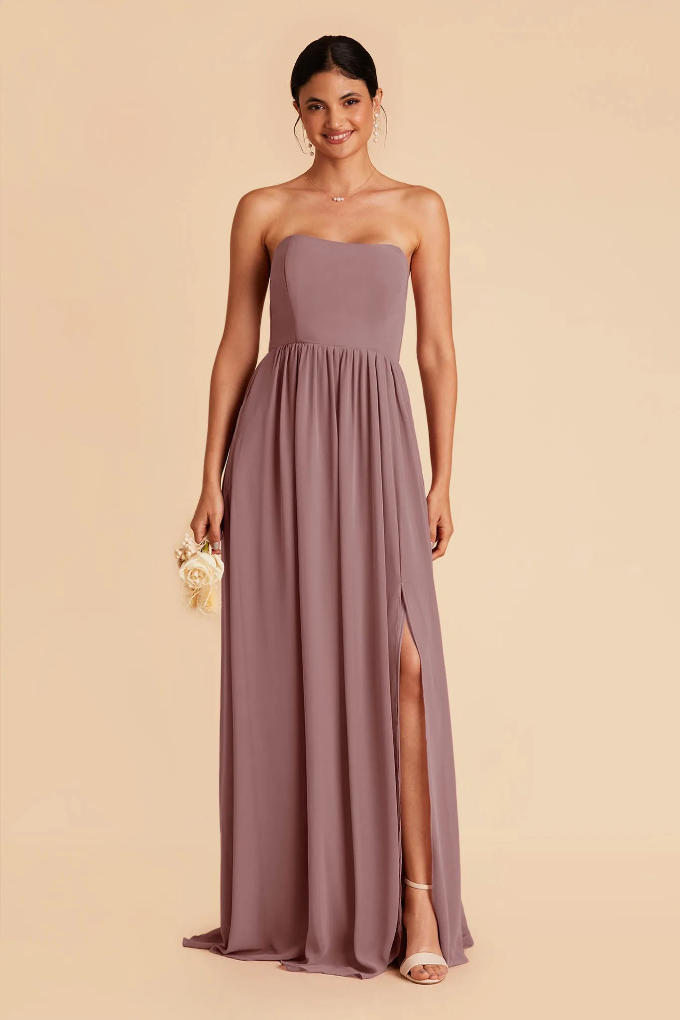 August Chiffon Dress - Dark Mauve sold by Birdy Grey product image thumbnail 3
