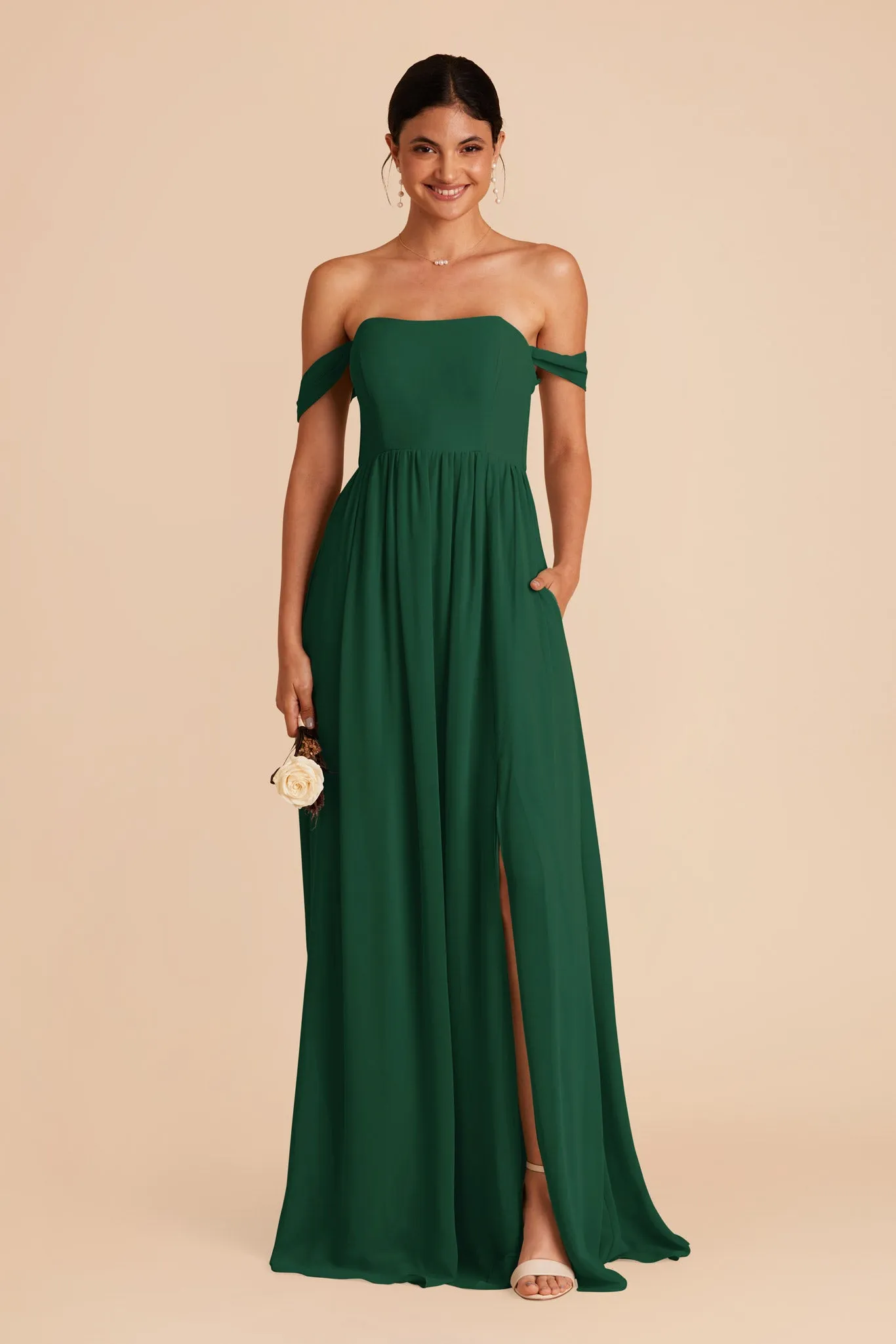 August Chiffon Dress - Forest Green sold by Birdy Grey