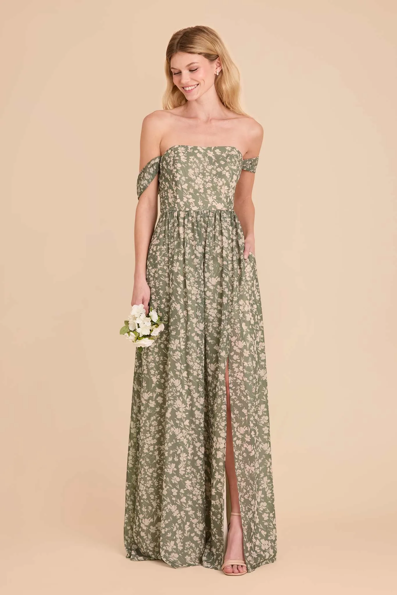 August Chiffon Dress - Thyme Dreamy Floral sold by Birdy Grey product image thumbnail 5