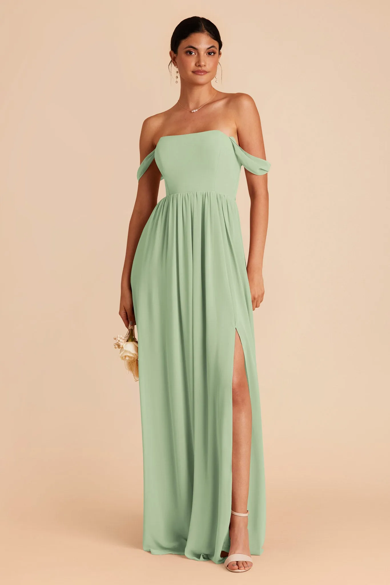 August Chiffon Dress - Pistachio sold by Birdy Grey