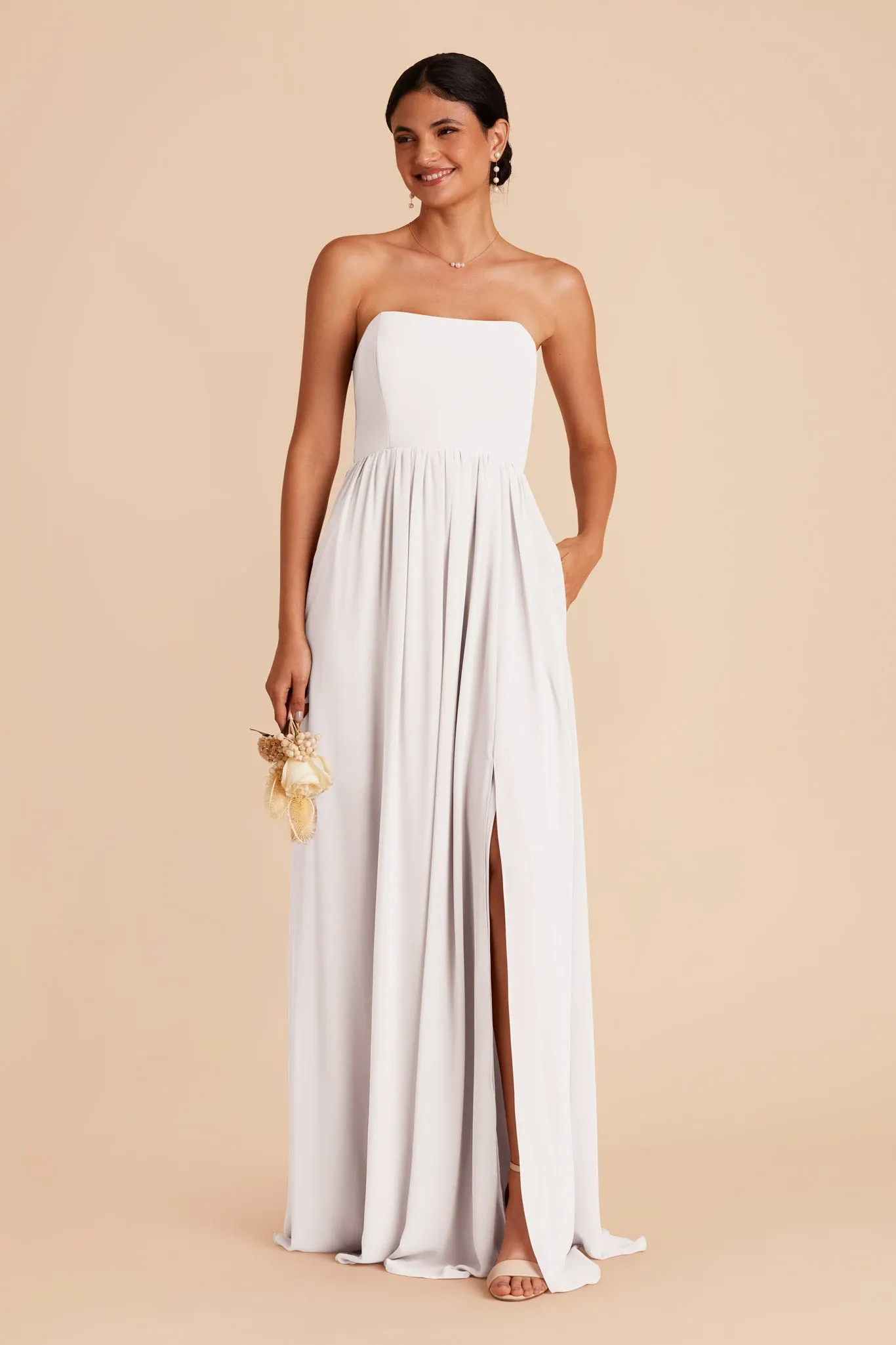 August Chiffon Dress - White sold by Birdy Grey