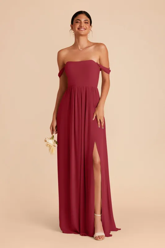 August Chiffon Dress - Burgundy sold by Birdy Grey