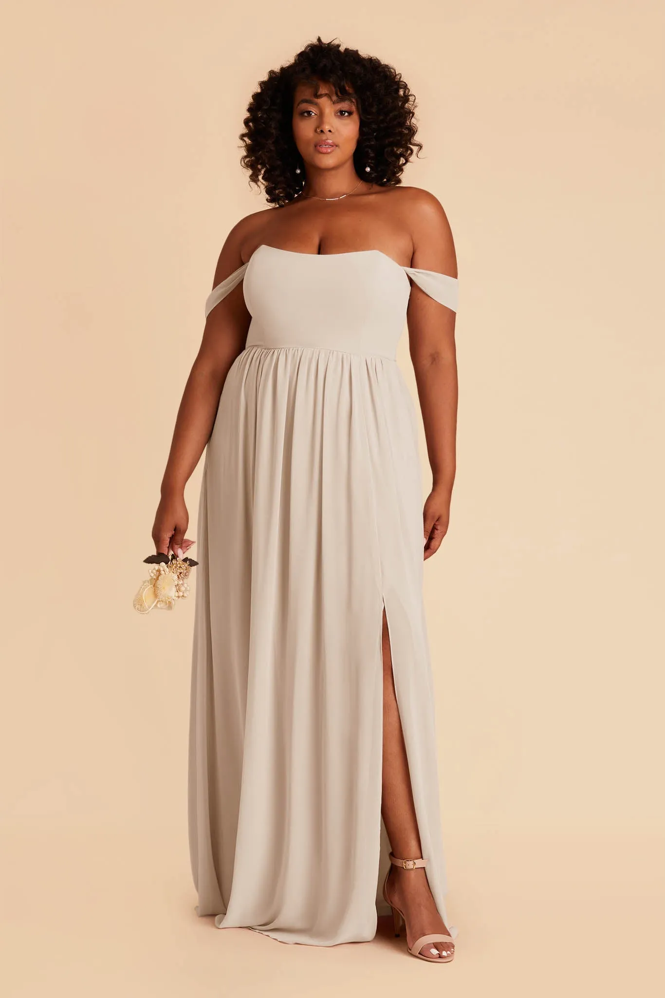 August Chiffon Dress - Neutral Champagne sold by Birdy Grey product image thumbnail 2