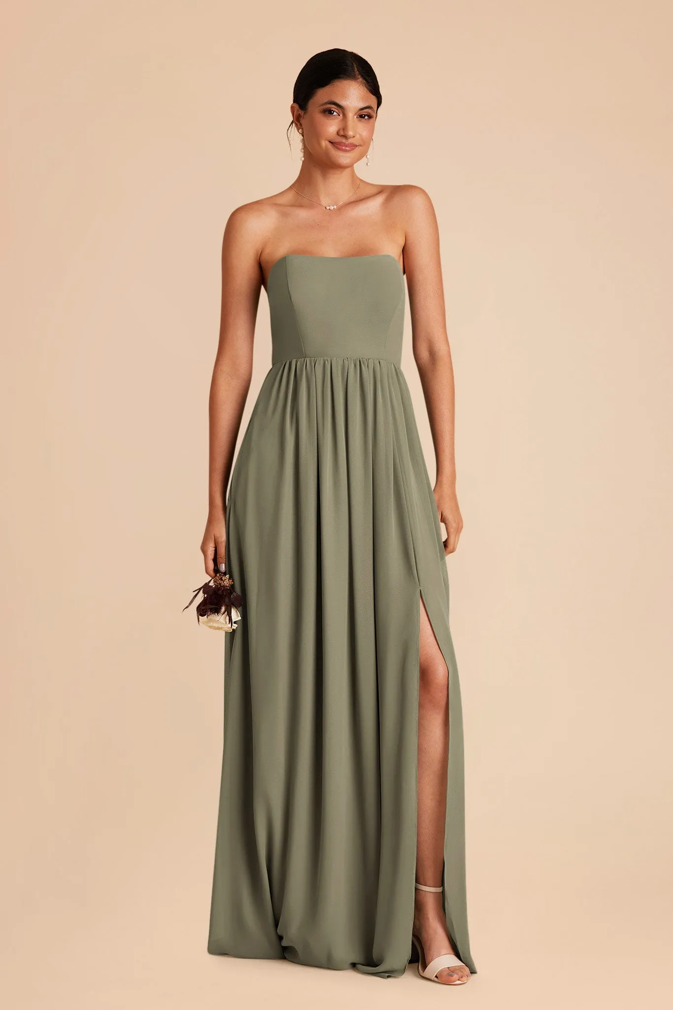 August Chiffon Dress - Thyme sold by Birdy Grey