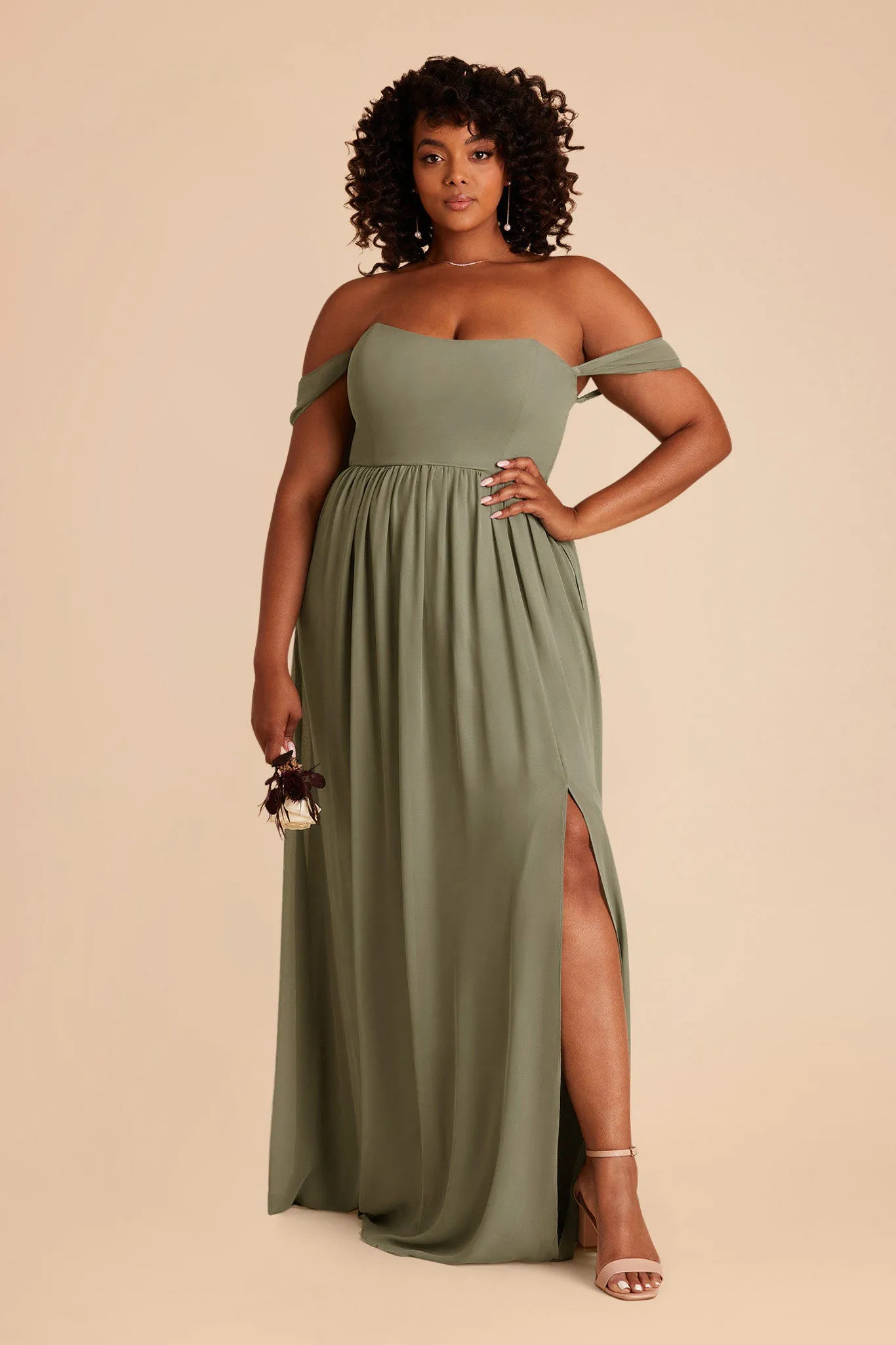 August Chiffon Dress - Thyme sold by Birdy Grey product image thumbnail 2