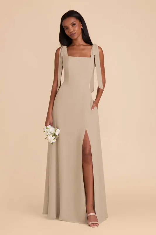 Alex Chiffon Dress - Almond sold by Birdy Grey