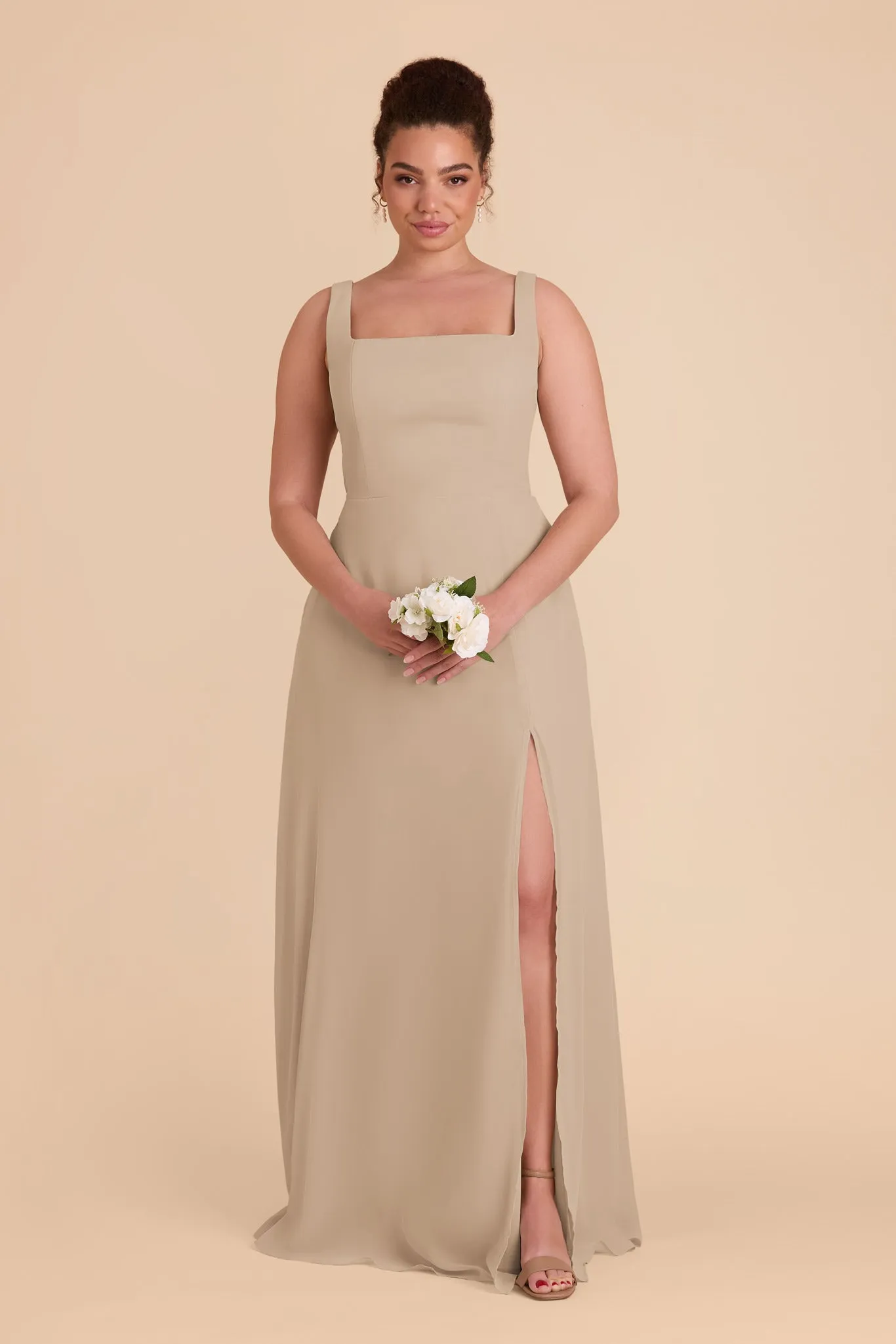 Alex Chiffon Dress - Almond sold by Birdy Grey product image thumbnail 2