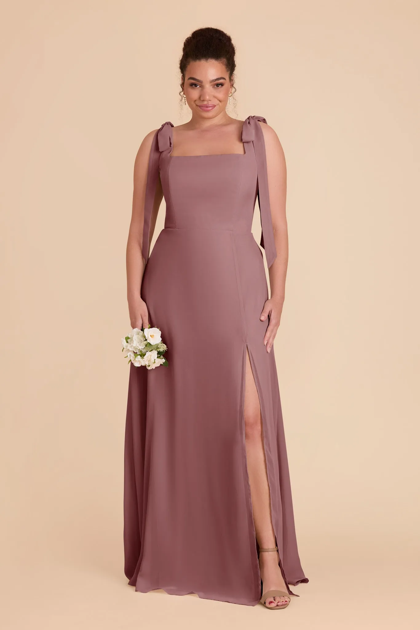Alex Chiffon Dress - Dark Mauve sold by Birdy Grey product image thumbnail 2
