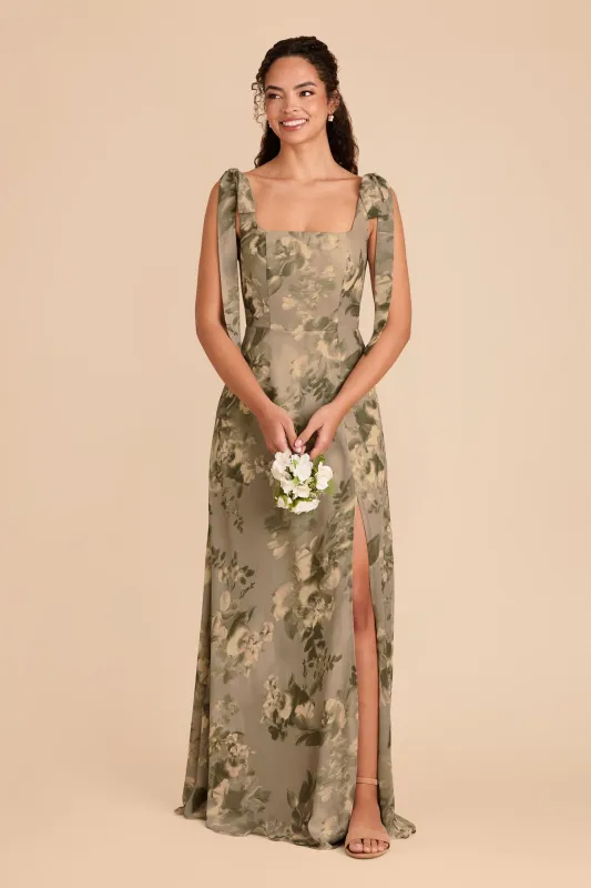 Alex Chiffon Dress - Doe Painted Botanics sold by Birdy Grey