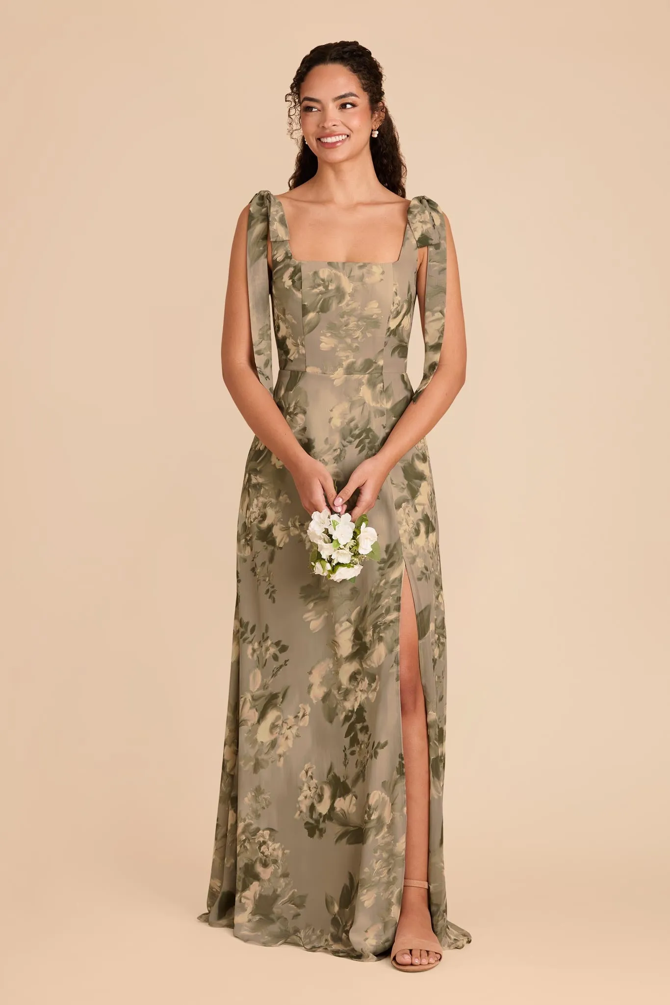 Alex Chiffon Dress - Doe Painted Botanics sold by Birdy Grey