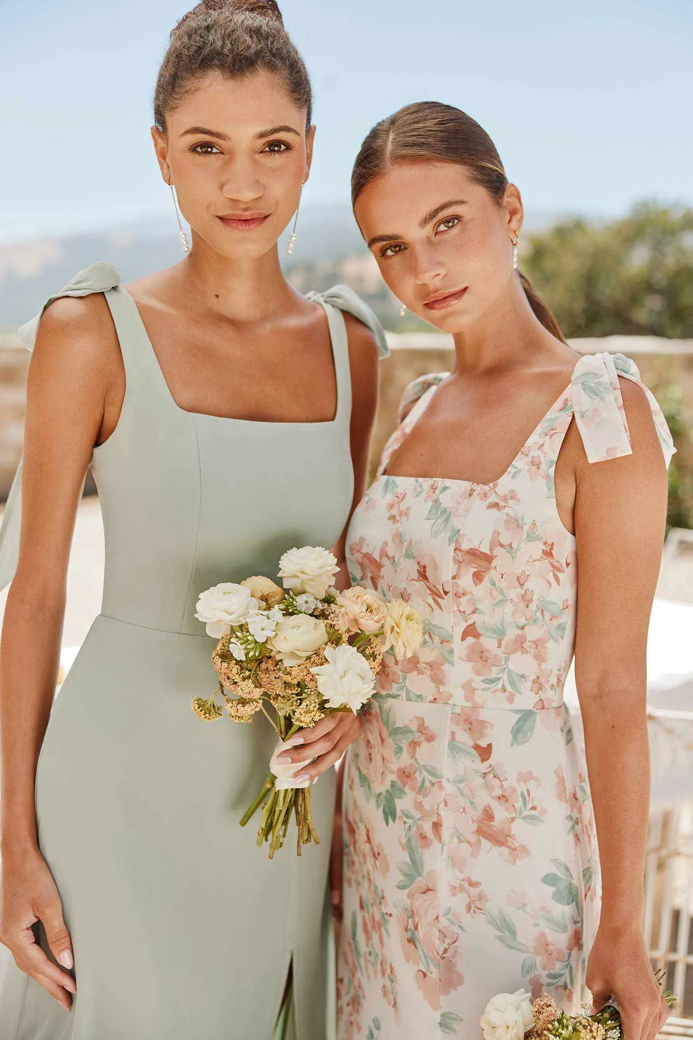 Alex Chiffon Dress - Dusty Apricot Peonies sold by Birdy Grey product image thumbnail 2