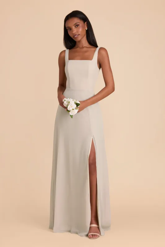 Alex Chiffon Dress - Neutral Champagne sold by Birdy Grey