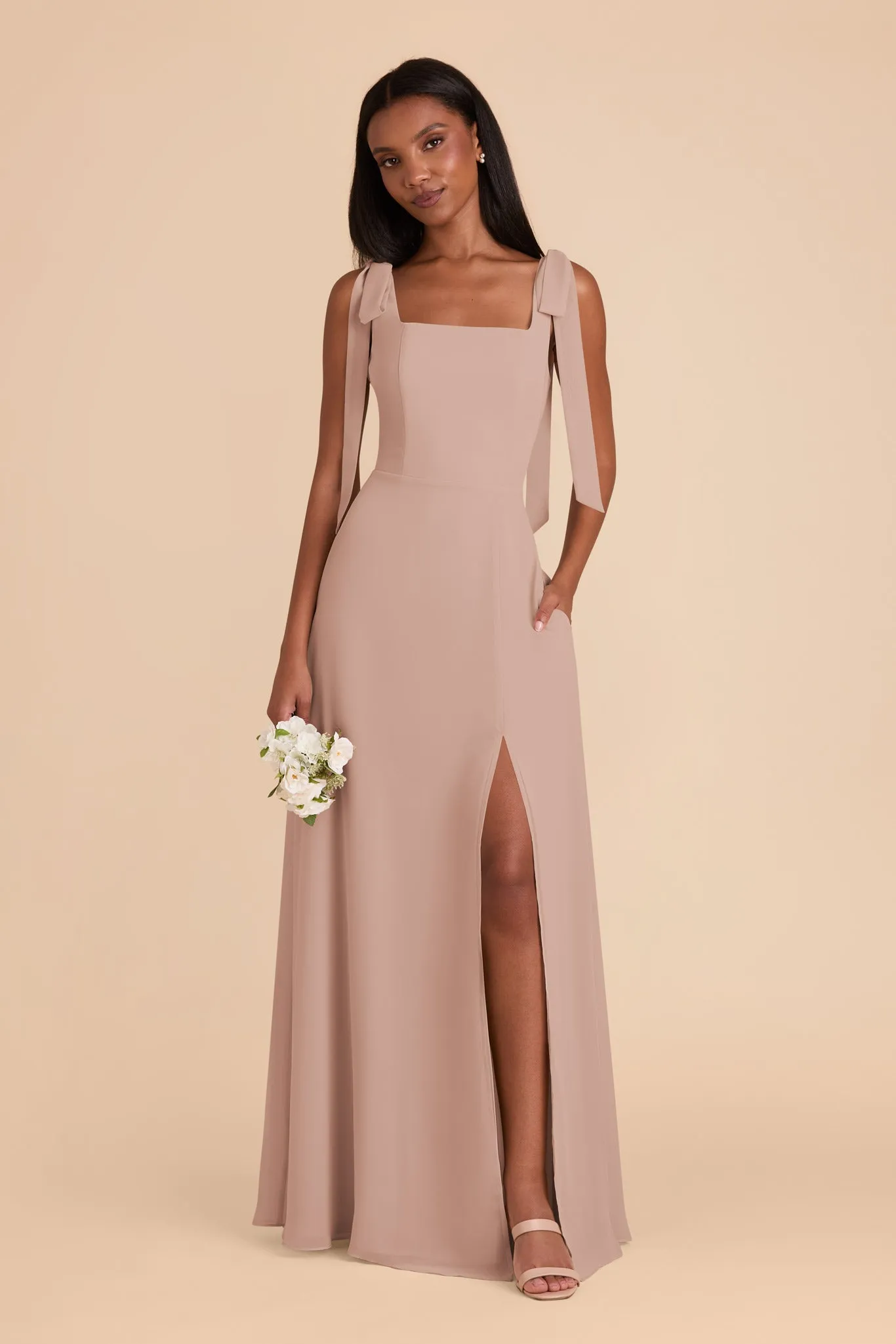 Alex Chiffon Dress - Taupe sold by Birdy Grey product image thumbnail 4