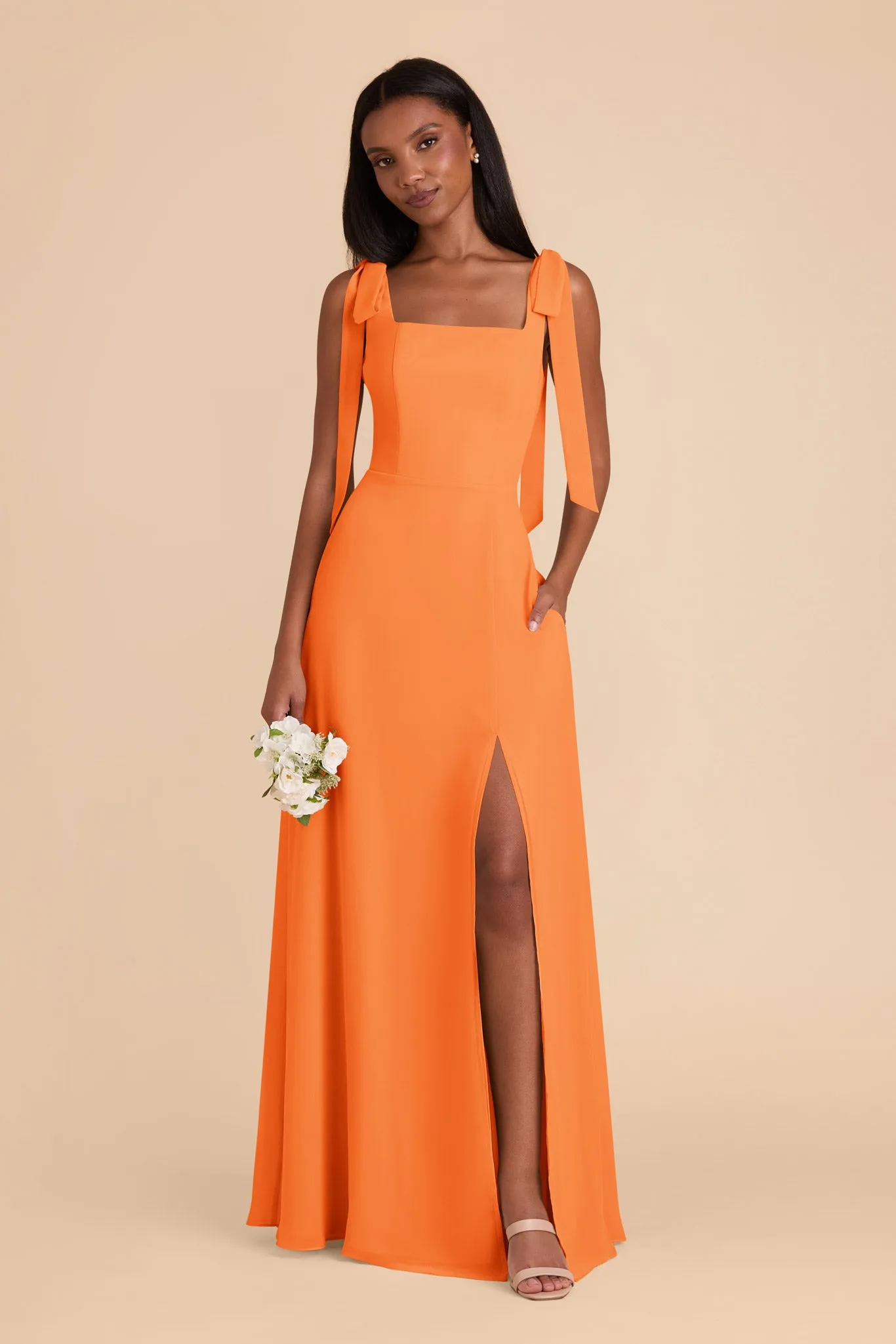 Alex Chiffon Dress - Apricot sold by Birdy Grey product image thumbnail 4