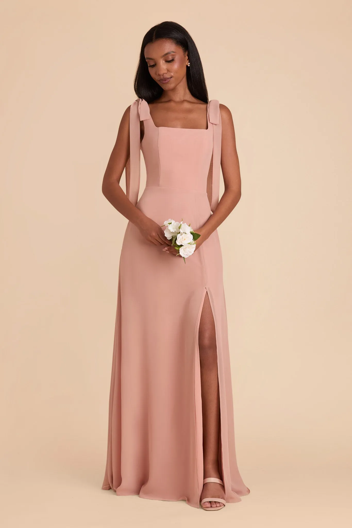 Alex Chiffon Dress - Dusty Rose sold by Birdy Grey