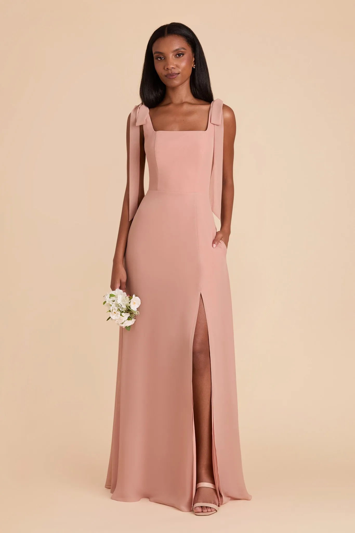 Alex Chiffon Dress - Dusty Rose sold by Birdy Grey product image thumbnail 3