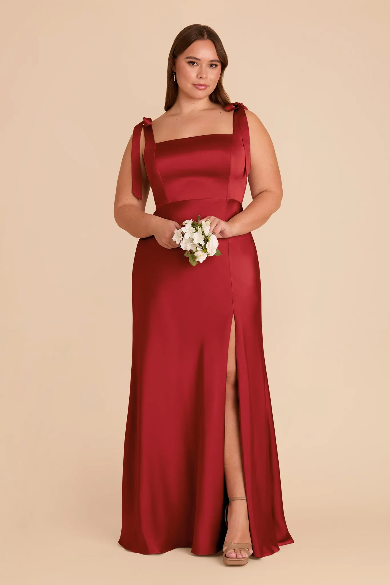 Alex Matte Satin Dress - Ruby Red sold by Birdy Grey product image thumbnail 2