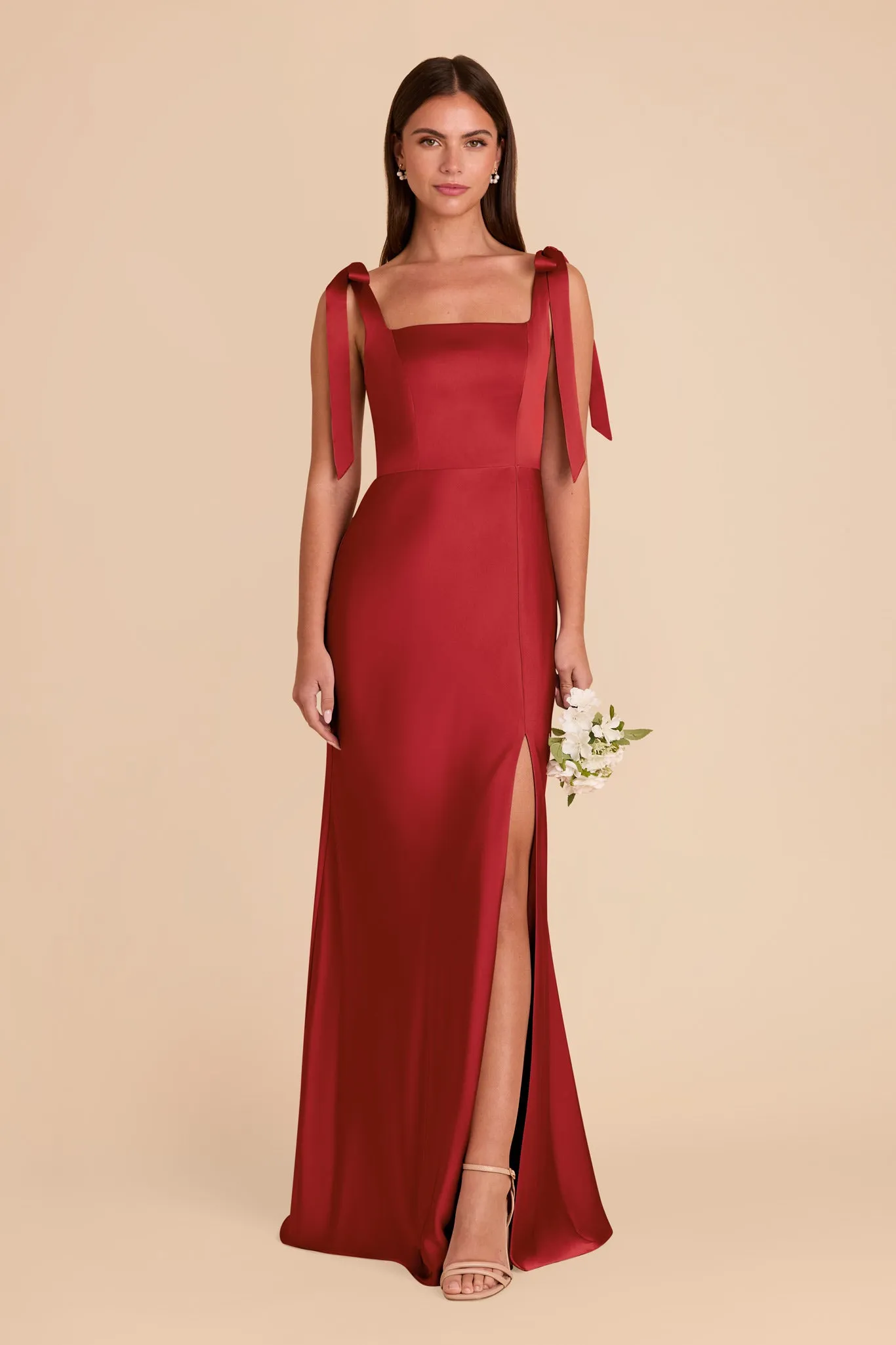 Alex Matte Satin Dress - Ruby Red sold by Birdy Grey product image thumbnail 3