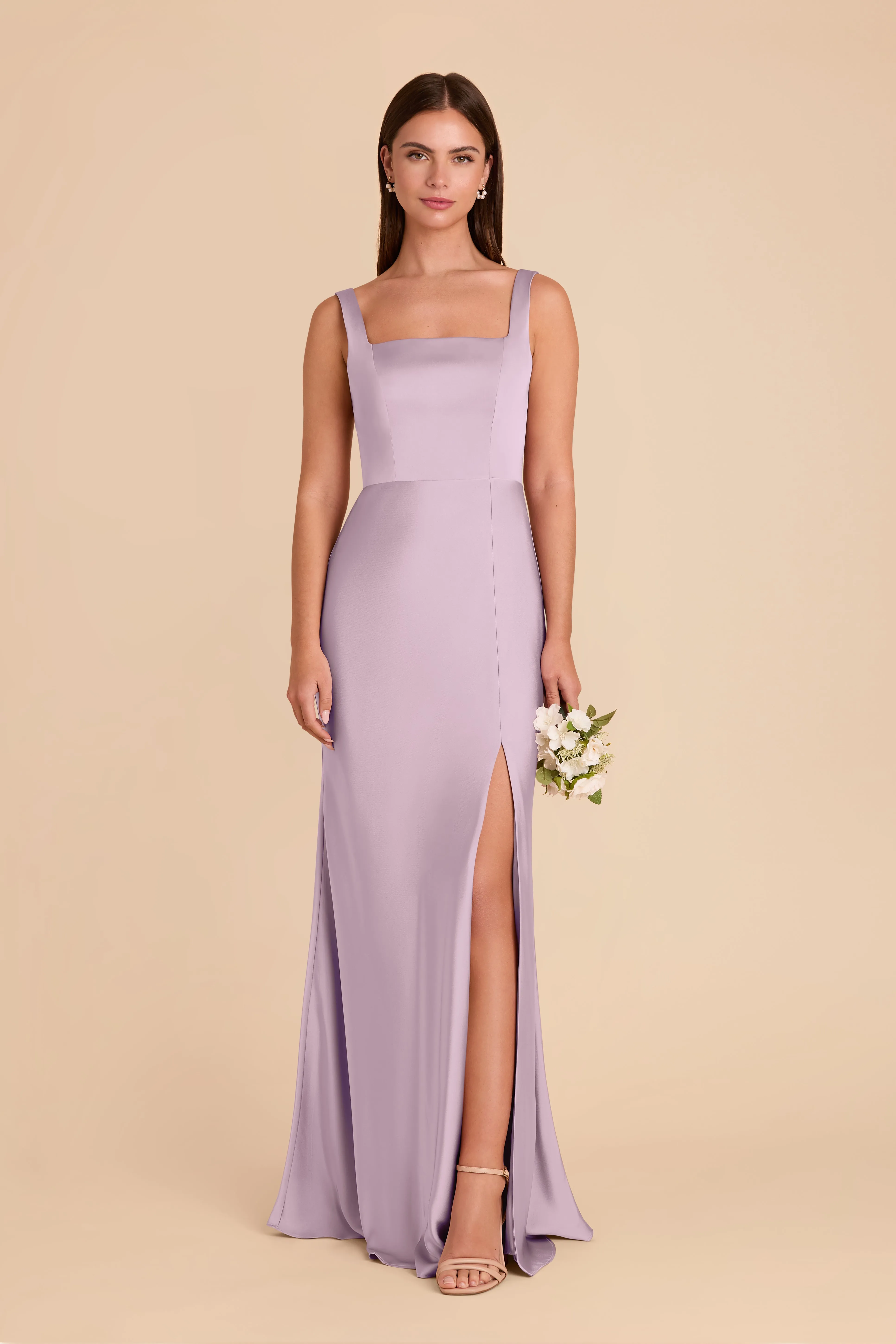 Alex Matte Satin Dress - Lavender sold by Birdy Grey