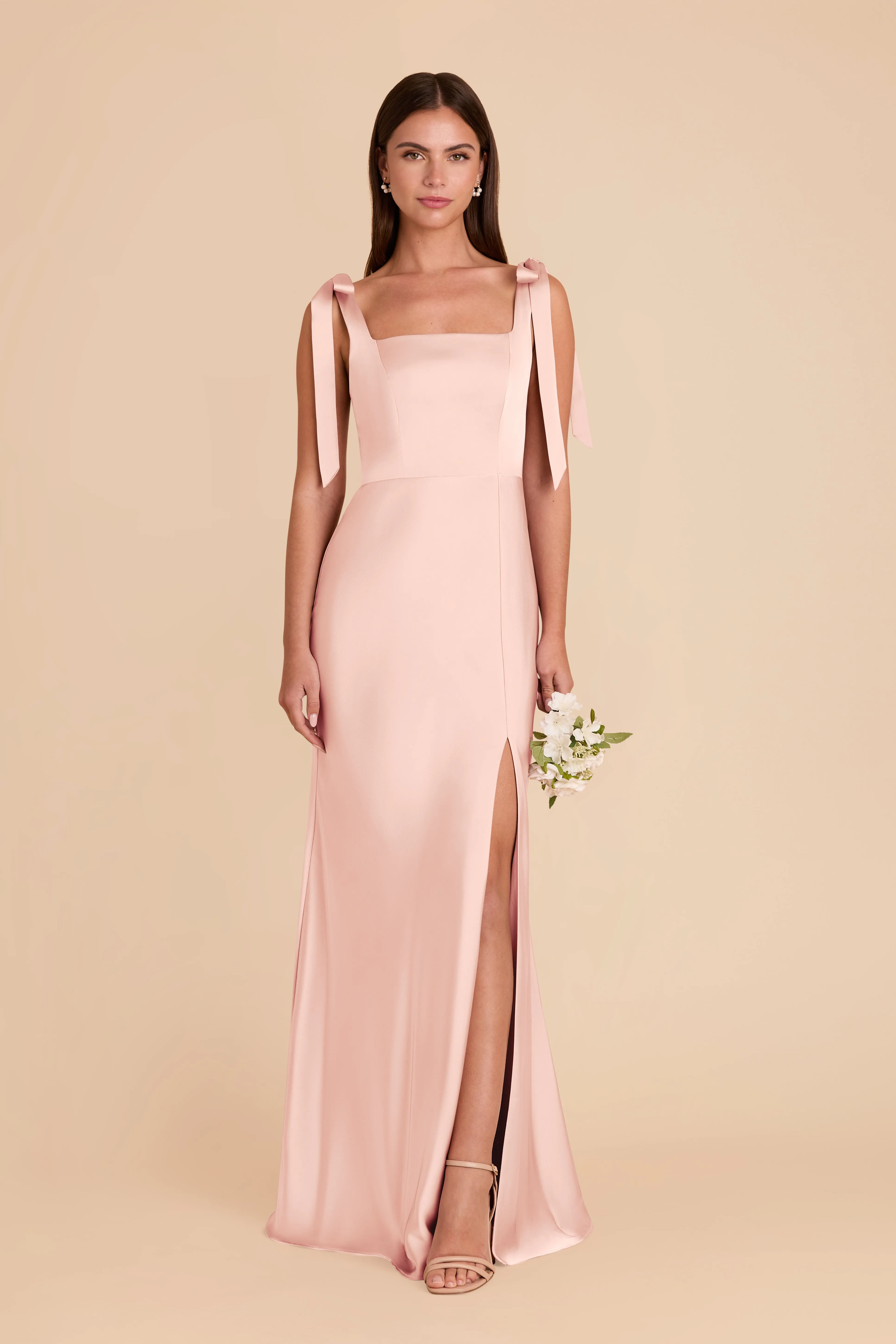 Alex Matte Satin Dress - Blush Pink sold by Birdy Grey product image thumbnail 3