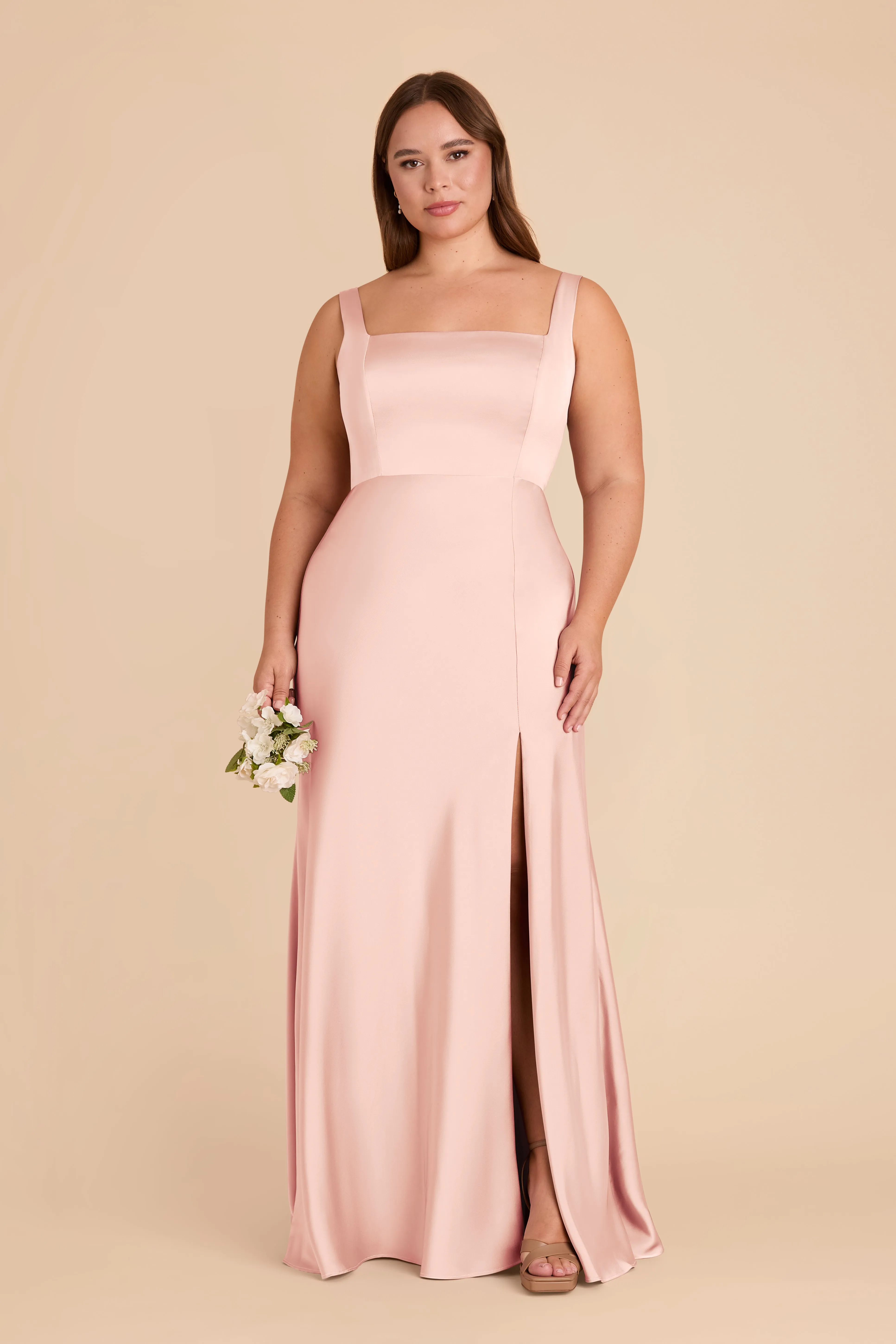 Alex Matte Satin Dress - Blush Pink sold by Birdy Grey product image thumbnail 2