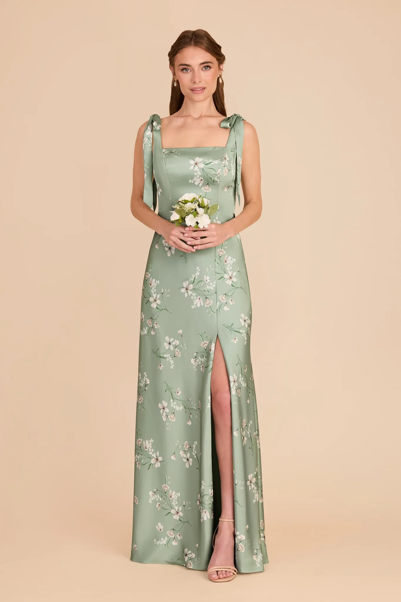 Alex Matte Satin Dress - Sage Le Fleur sold by Birdy Grey