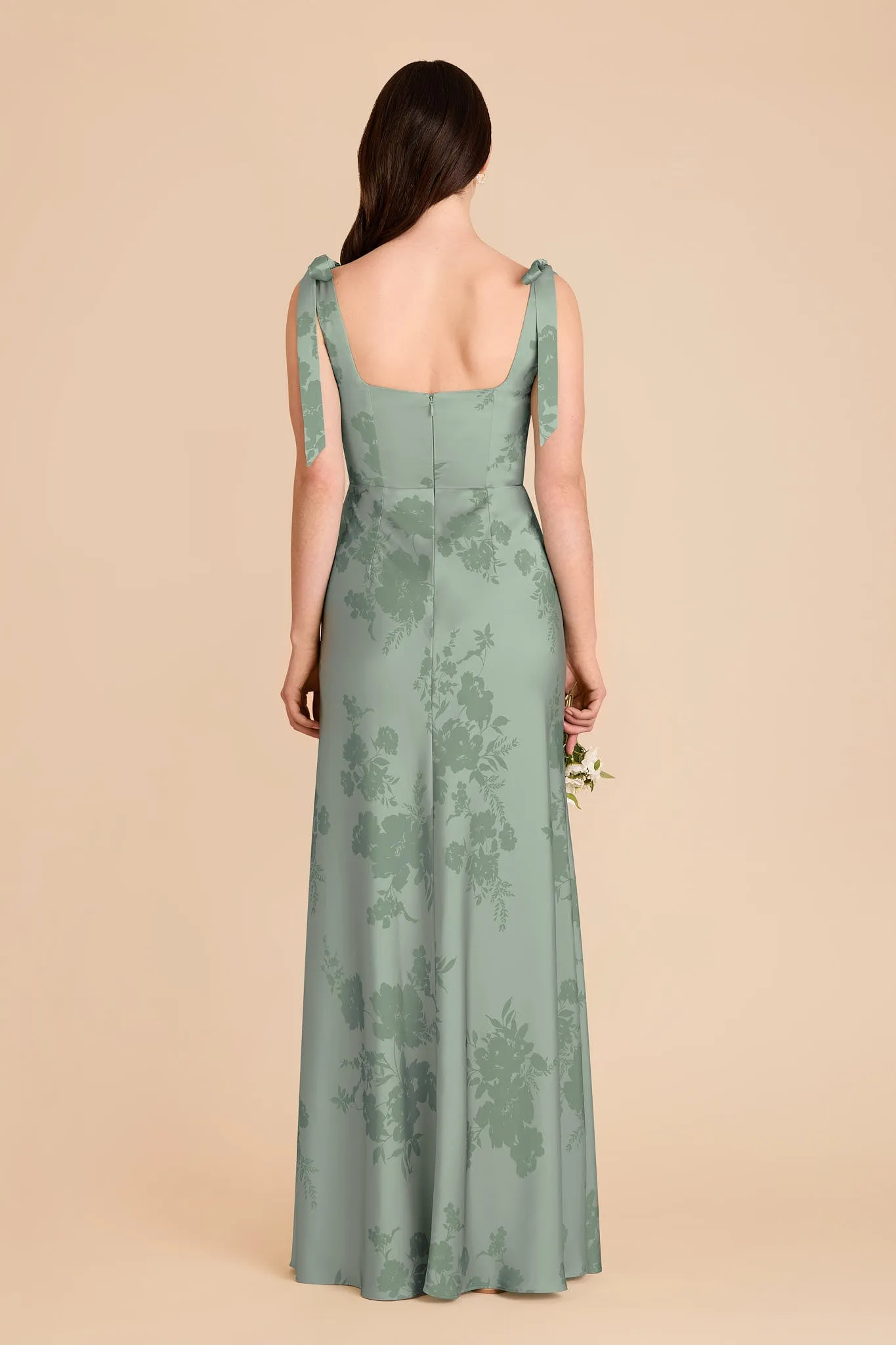 Alex Matte Satin Dress - Sage Whimsical Blooms sold by Birdy Grey product image thumbnail 5