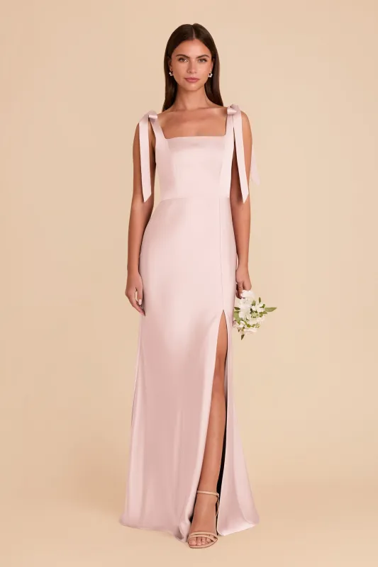 Alex Matte Satin Dress - Pale Blush sold by Birdy Grey