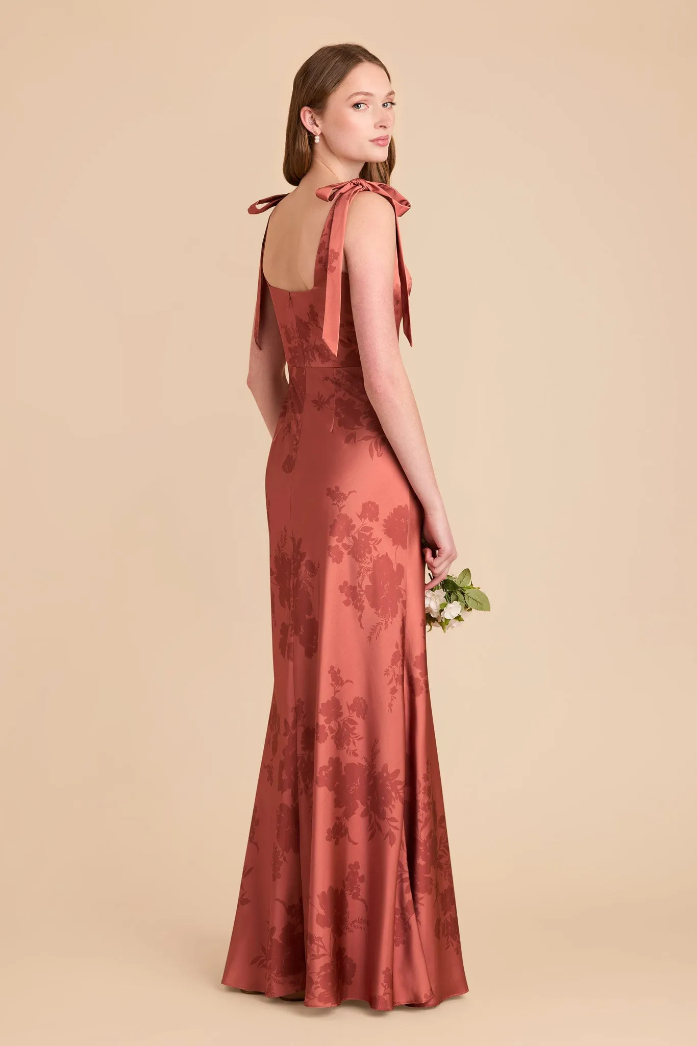 Alex Matte Satin Dress - Wild Rose Whimsical Blooms sold by Birdy Grey product image thumbnail 4