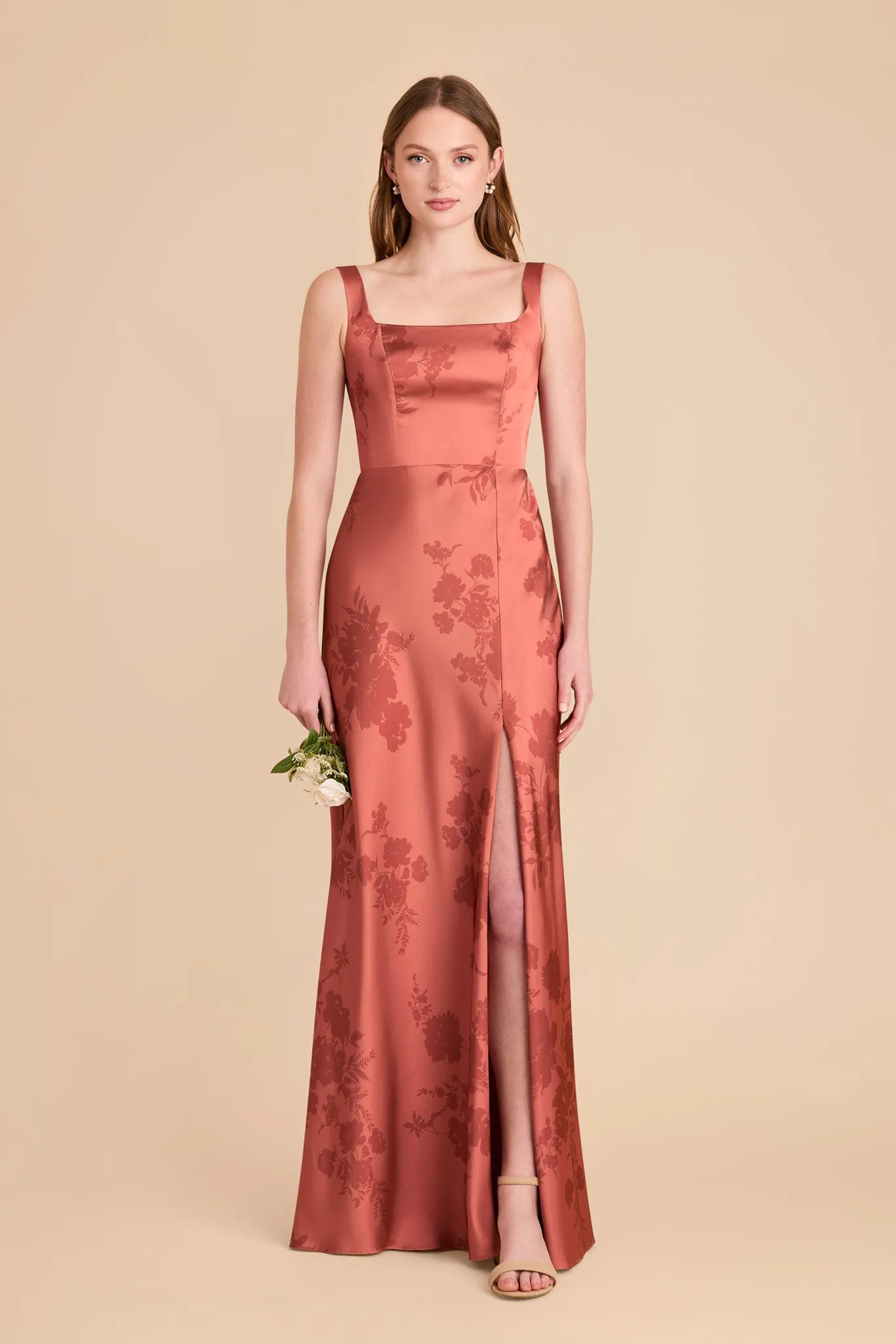 Alex Matte Satin Dress - Wild Rose Whimsical Blooms sold by Birdy Grey