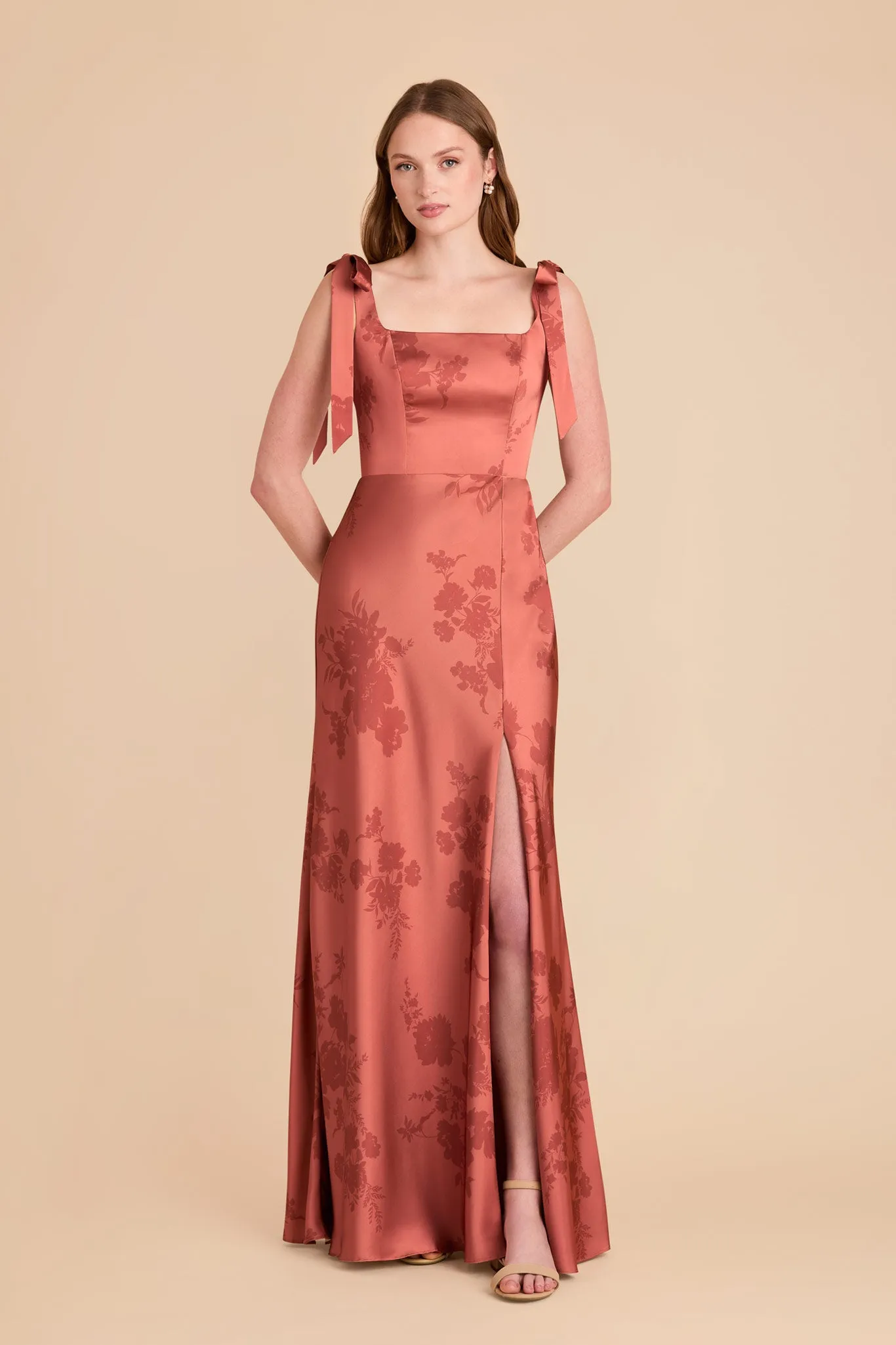 Alex Matte Satin Dress - Wild Rose Whimsical Blooms sold by Birdy Grey product image thumbnail 3