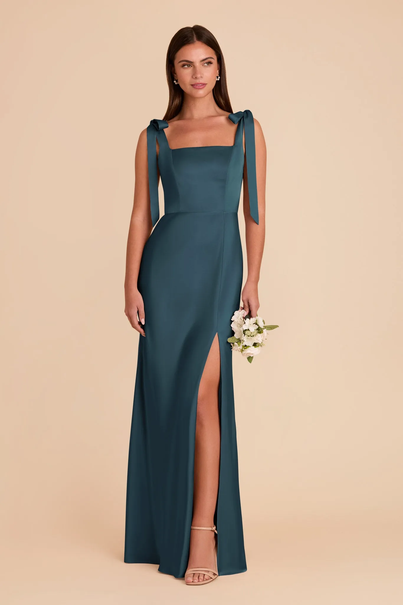 Alex Matte Satin Dress - Dark Teal sold by Birdy Grey product image thumbnail 3
