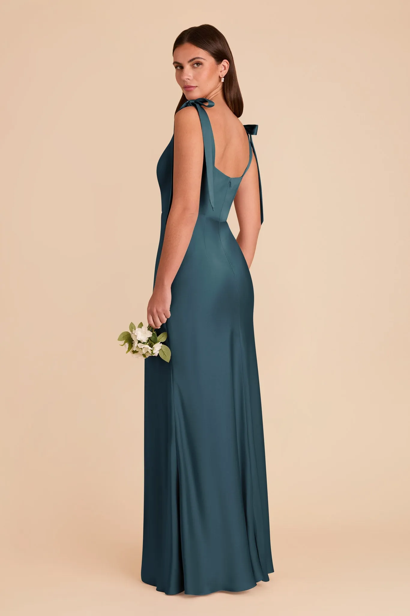 Alex Matte Satin Dress - Dark Teal sold by Birdy Grey product image thumbnail 5