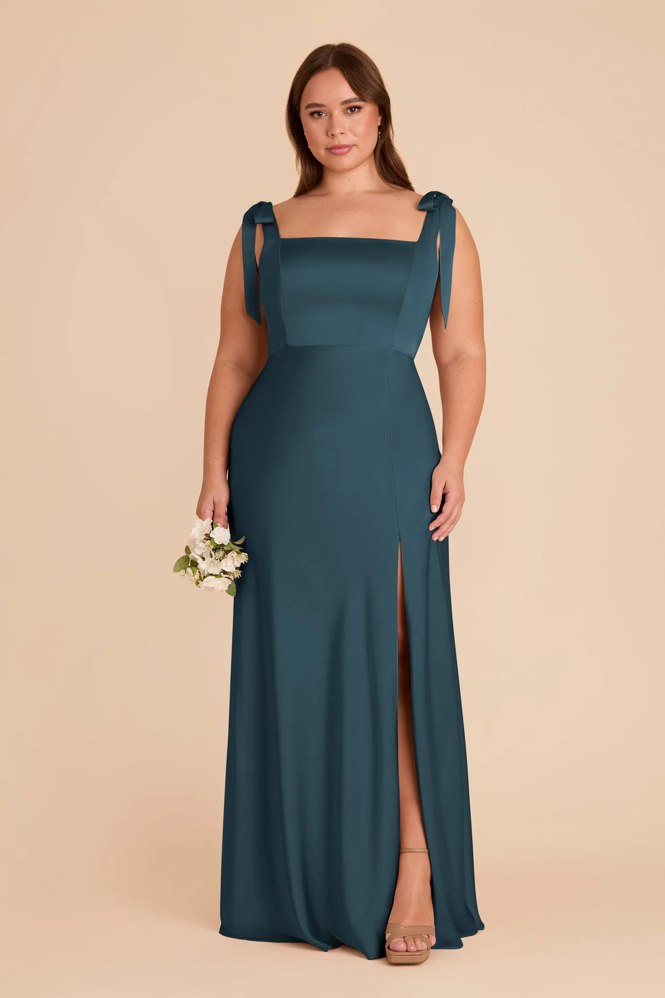 Alex Matte Satin Dress - Dark Teal sold by Birdy Grey product image thumbnail 2