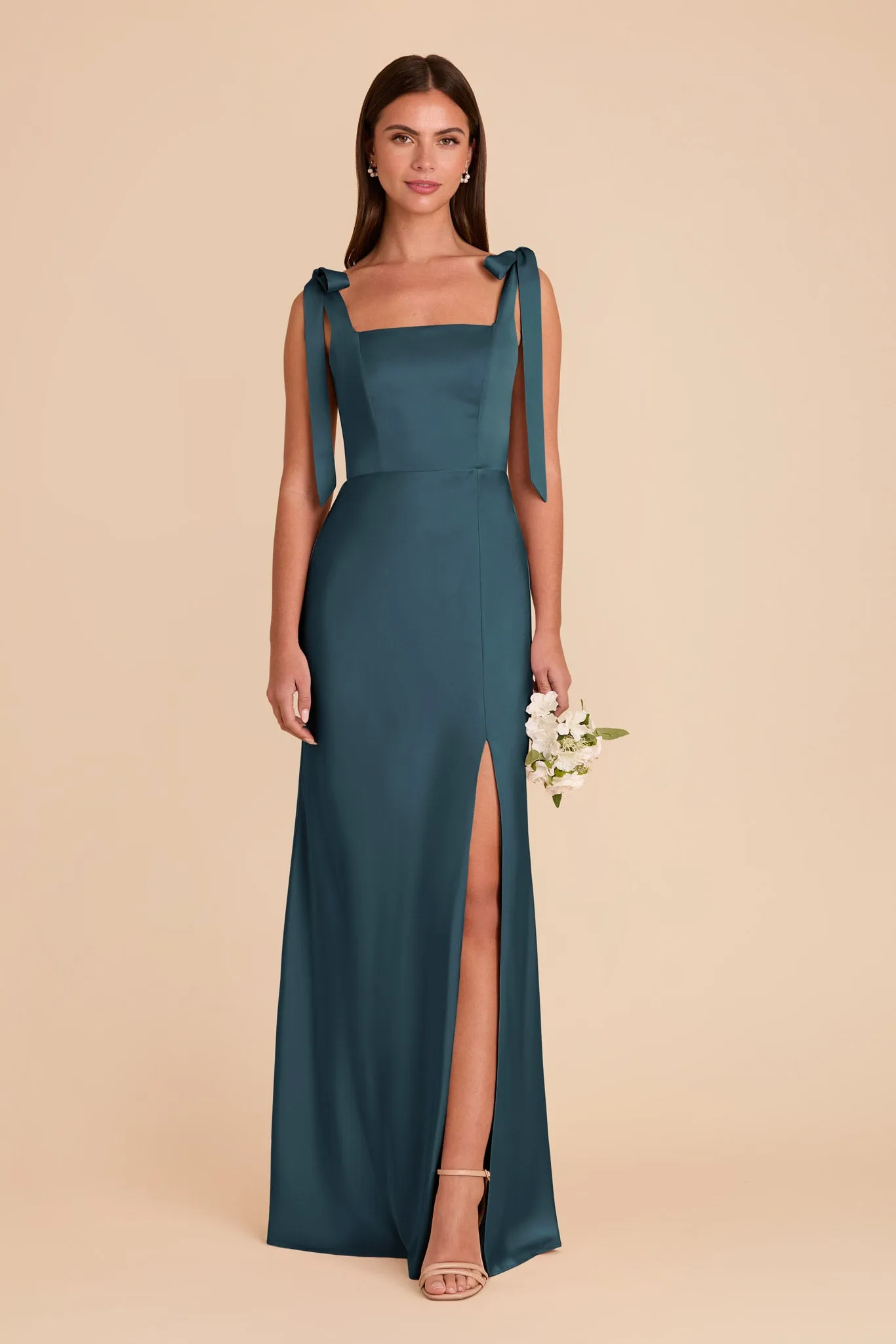 Alex Matte Satin Dress - Dark Teal sold by Birdy Grey product image thumbnail 4
