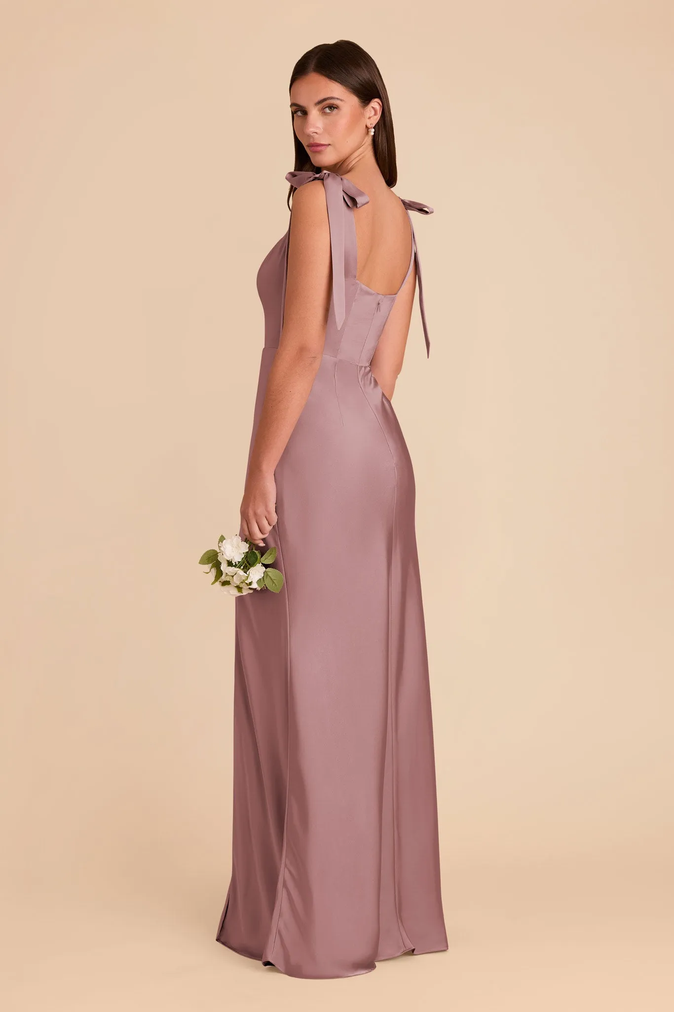 Alex Matte Satin Dress - Dark Mauve sold by Birdy Grey product image thumbnail 4