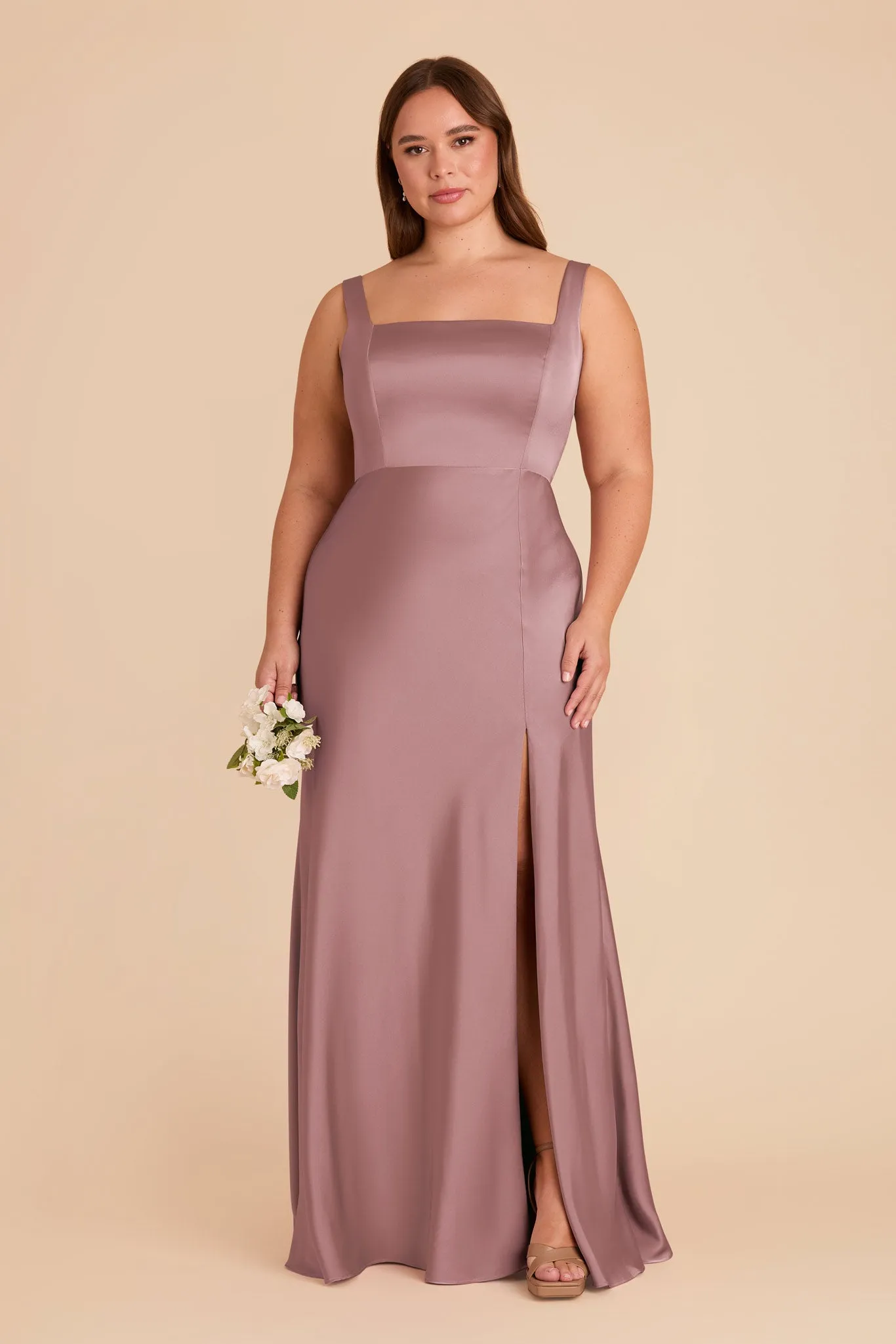 Alex Matte Satin Dress - Dark Mauve sold by Birdy Grey product image thumbnail 2