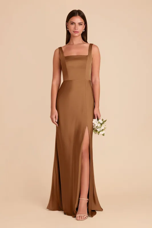 Alex Matte Satin Dress - Copper sold by Birdy Grey