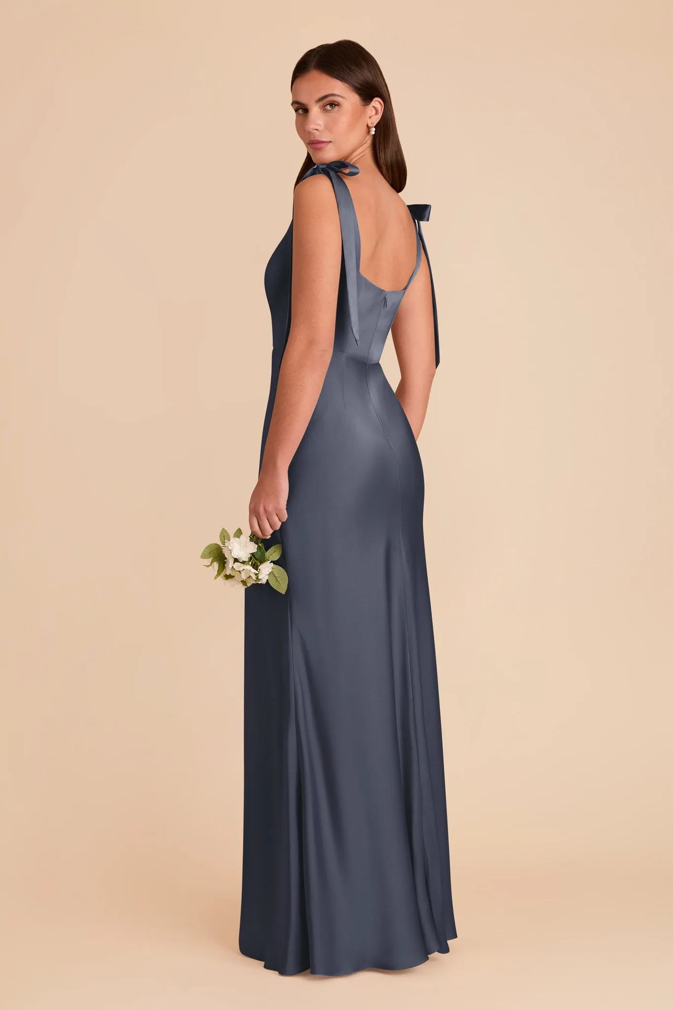 Alex Matte Satin Dress - Dusk Blue sold by Birdy Grey product image thumbnail 5