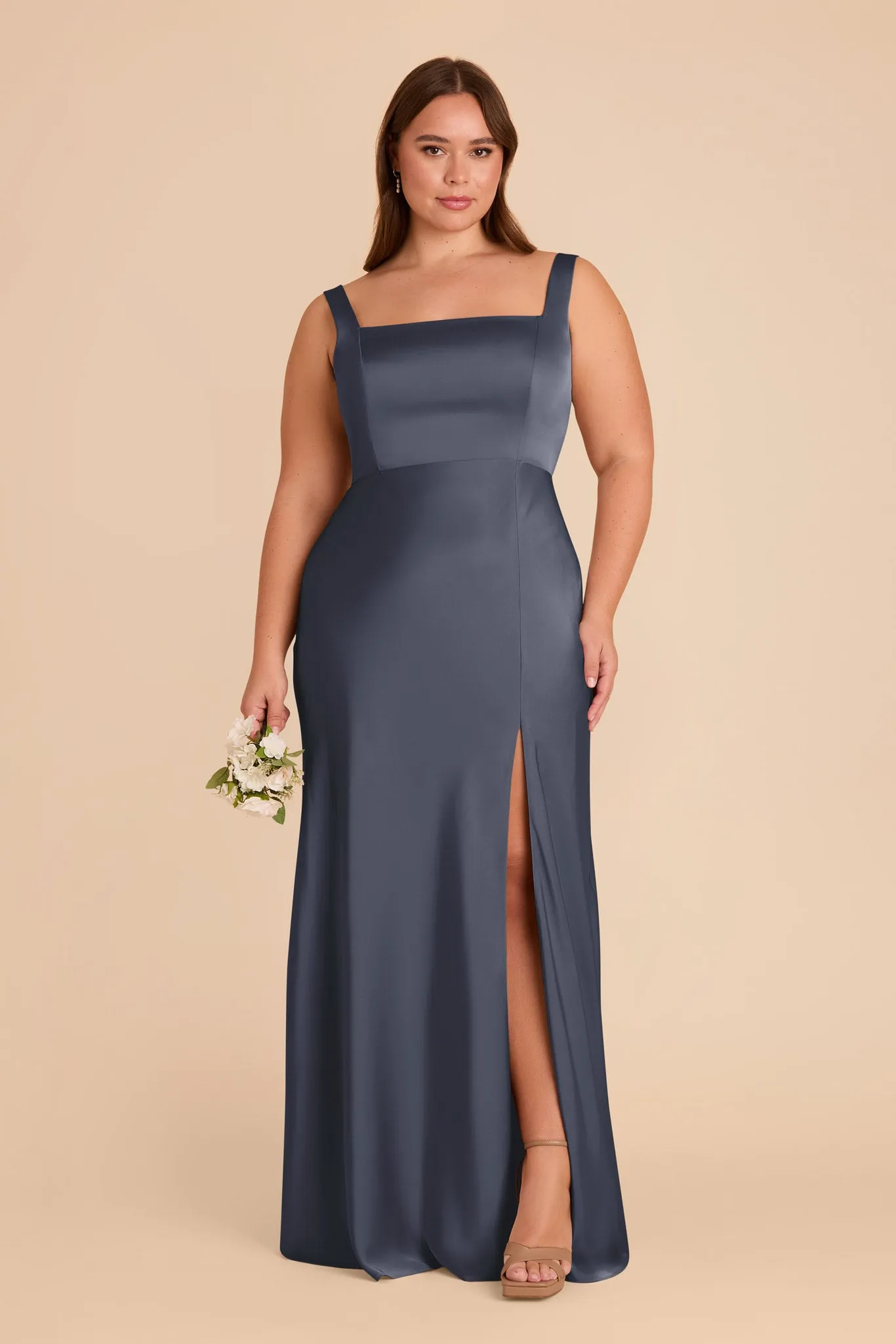 Alex Matte Satin Dress - Dusk Blue sold by Birdy Grey product image thumbnail 2