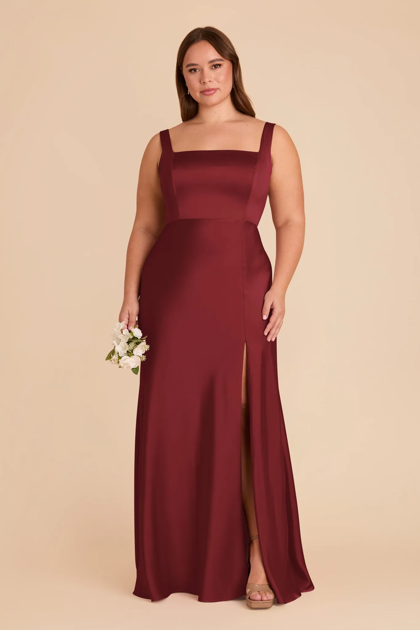 Alex Matte Satin Dress - Burgundy sold by Birdy Grey product image thumbnail 2