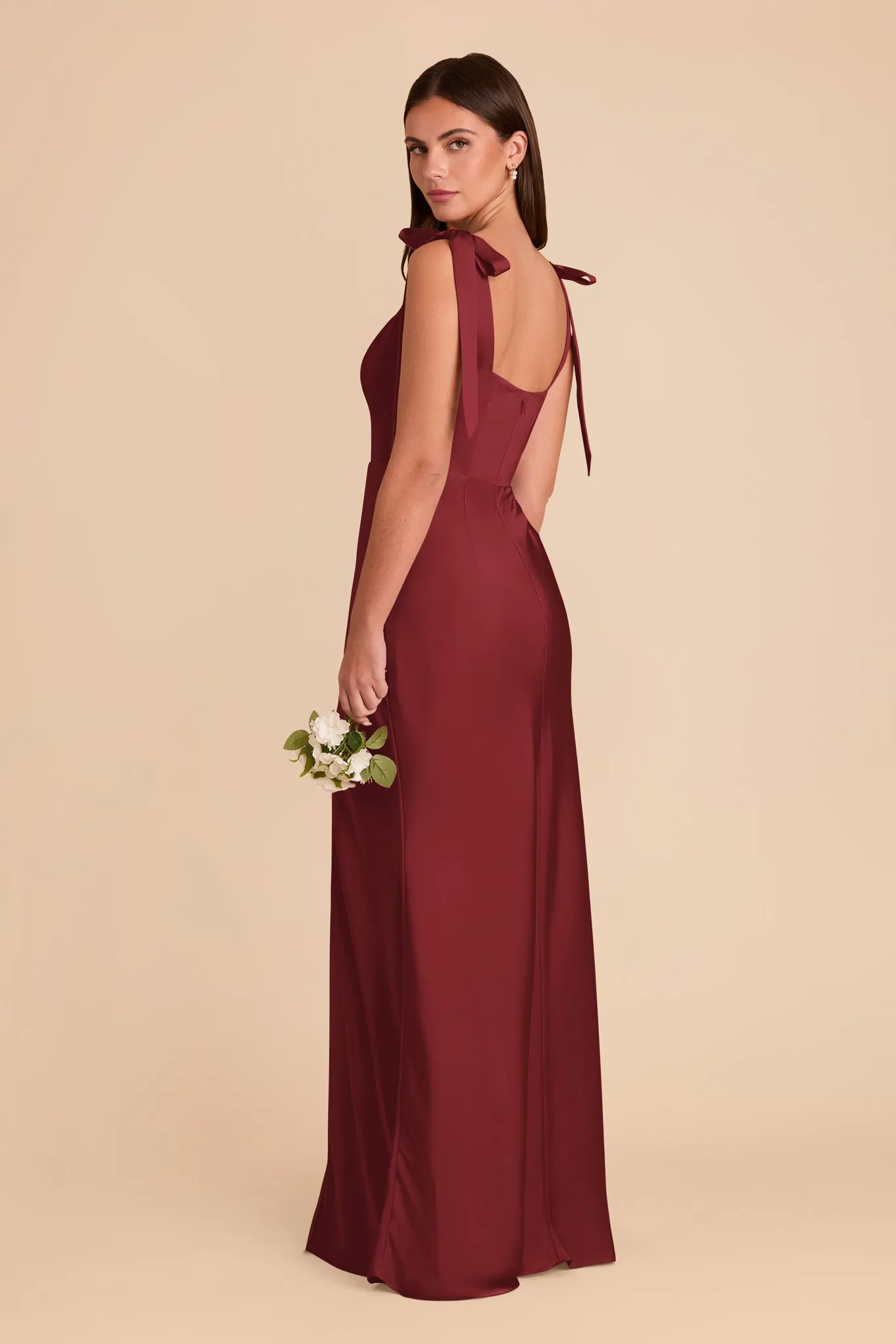Alex Matte Satin Dress - Burgundy sold by Birdy Grey product image thumbnail 4