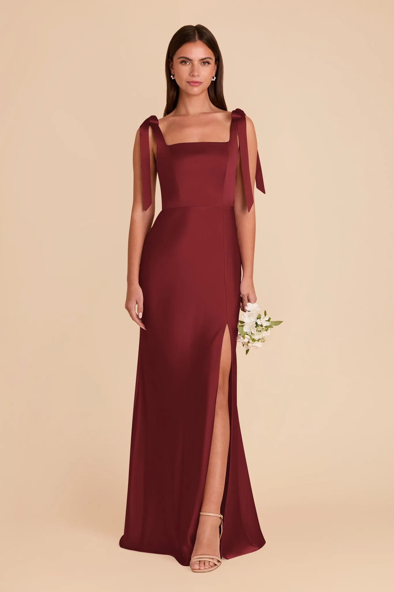 Alex Matte Satin Dress - Burgundy sold by Birdy Grey product image thumbnail 3