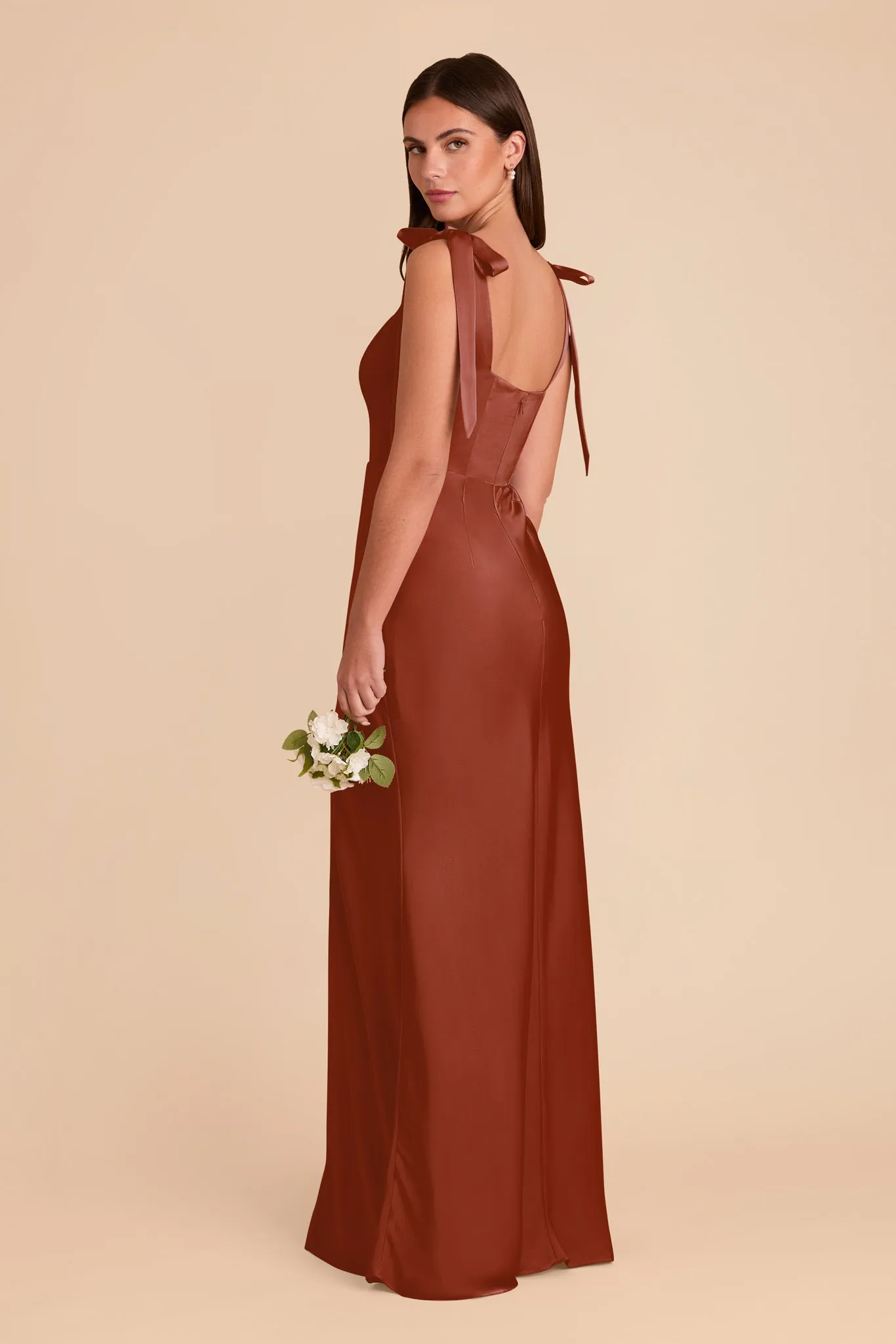 Alex Matte Satin Dress - Auburn sold by Birdy Grey product image thumbnail 4